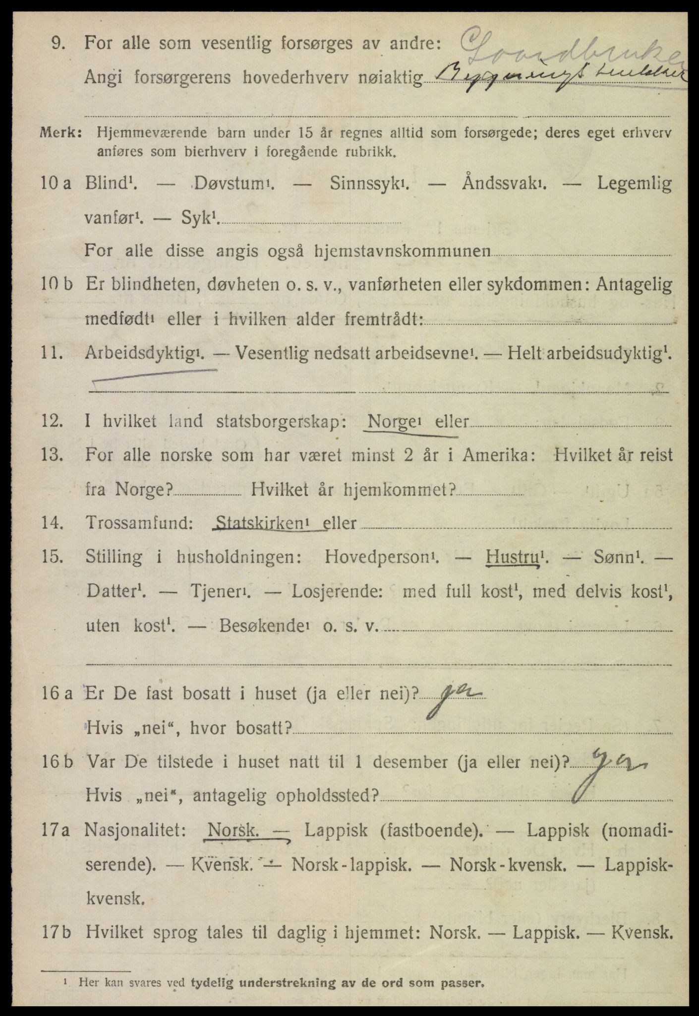 SAT, 1920 census for Snåsa, 1920, p. 1571