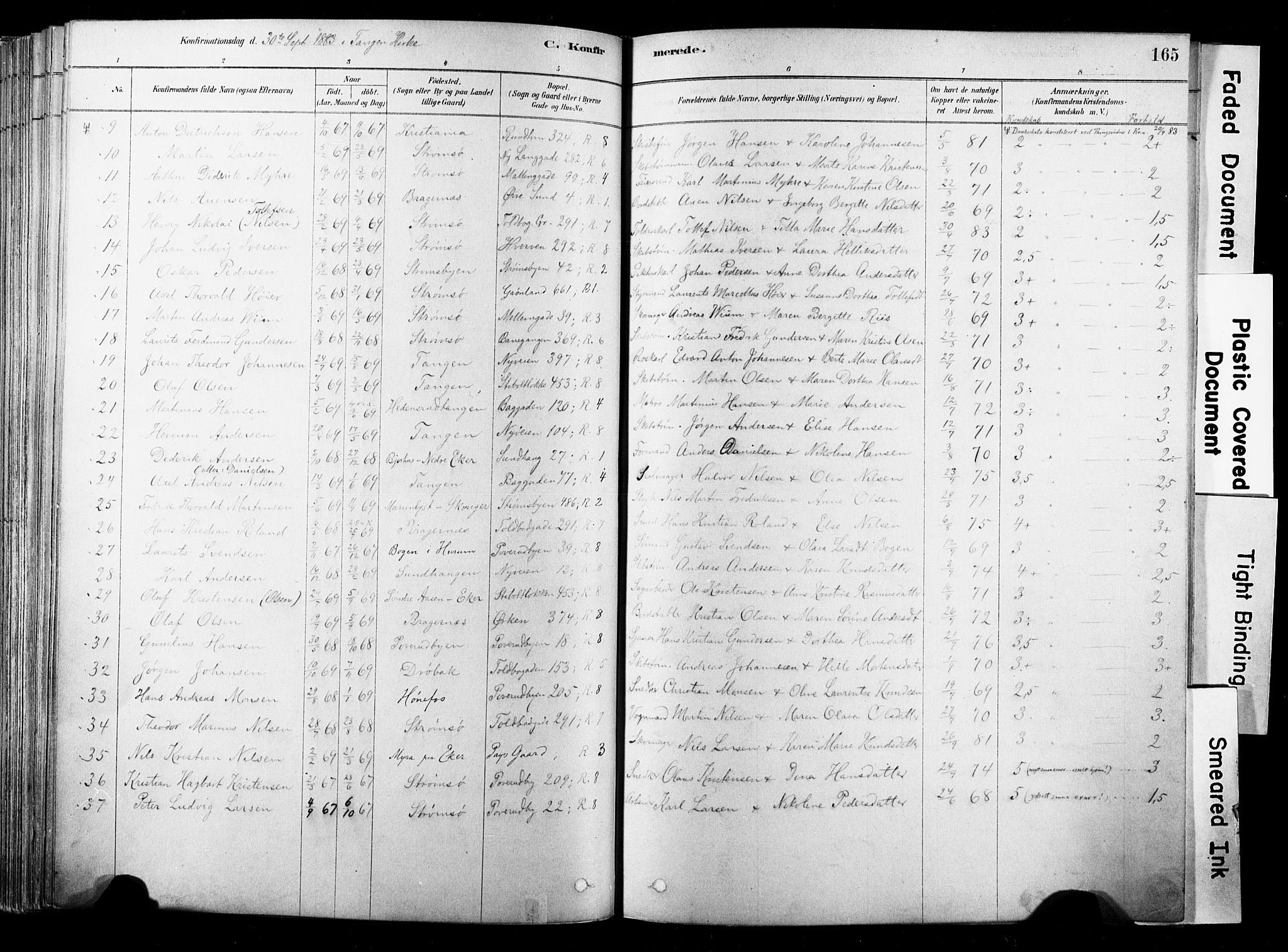 Strømsø kirkebøker, AV/SAKO-A-246/F/Fb/L0006: Parish register (official) no. II 6, 1879-1910, p. 165