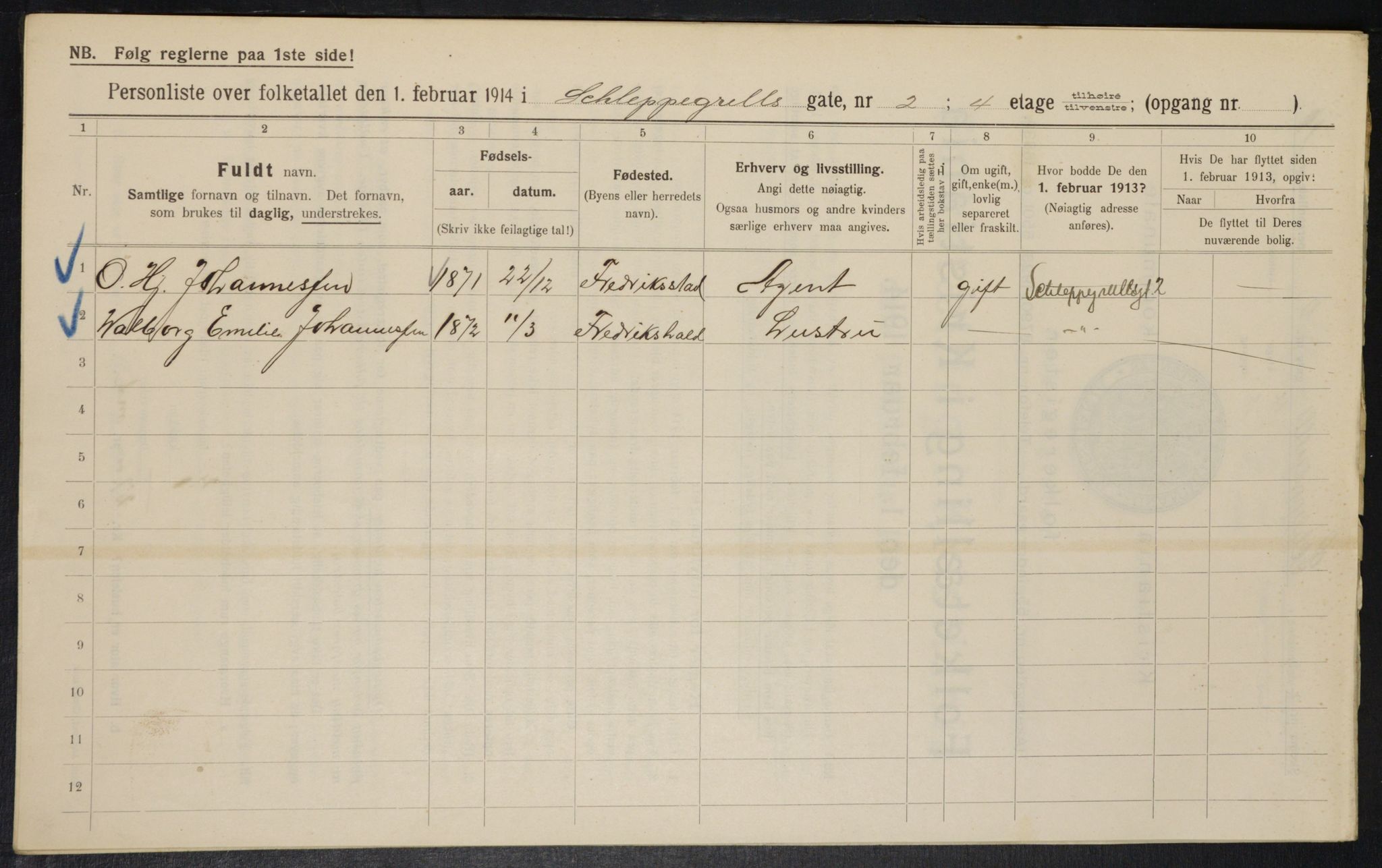 OBA, Municipal Census 1914 for Kristiania, 1914, p. 89423