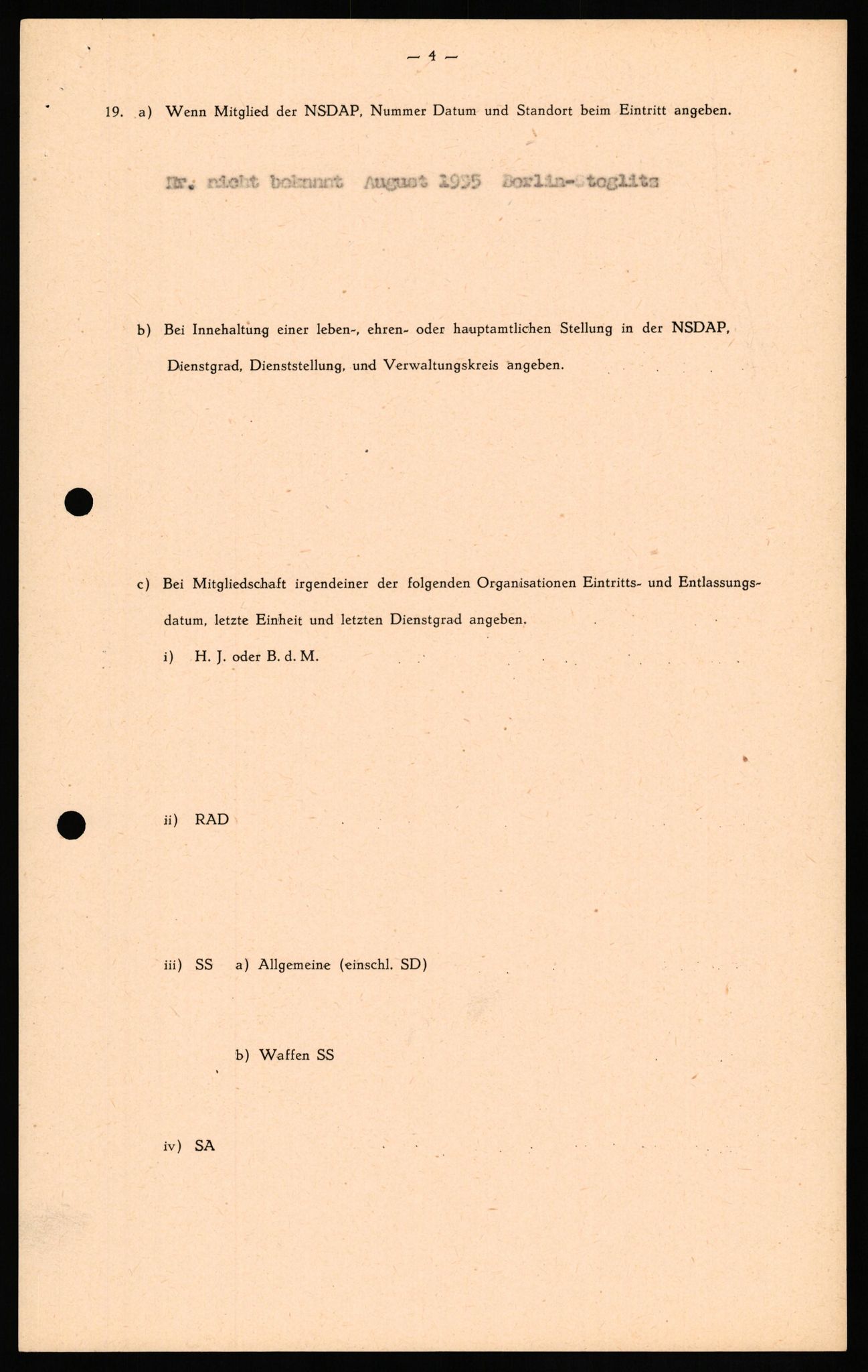 Forsvaret, Forsvarets overkommando II, AV/RA-RAFA-3915/D/Db/L0033: CI Questionaires. Tyske okkupasjonsstyrker i Norge. Tyskere., 1945-1946, p. 298