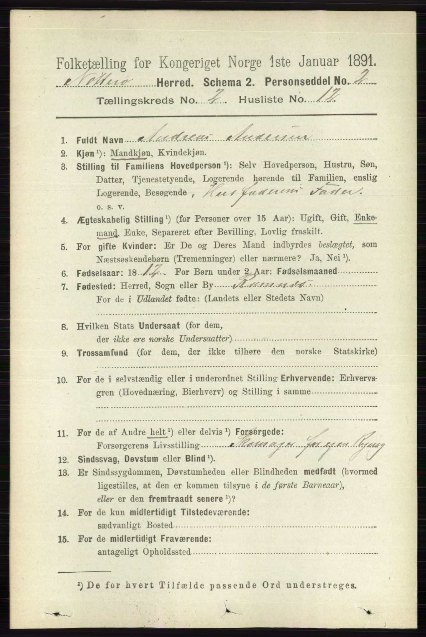RA, 1891 census for 0722 Nøtterøy, 1891, p. 934