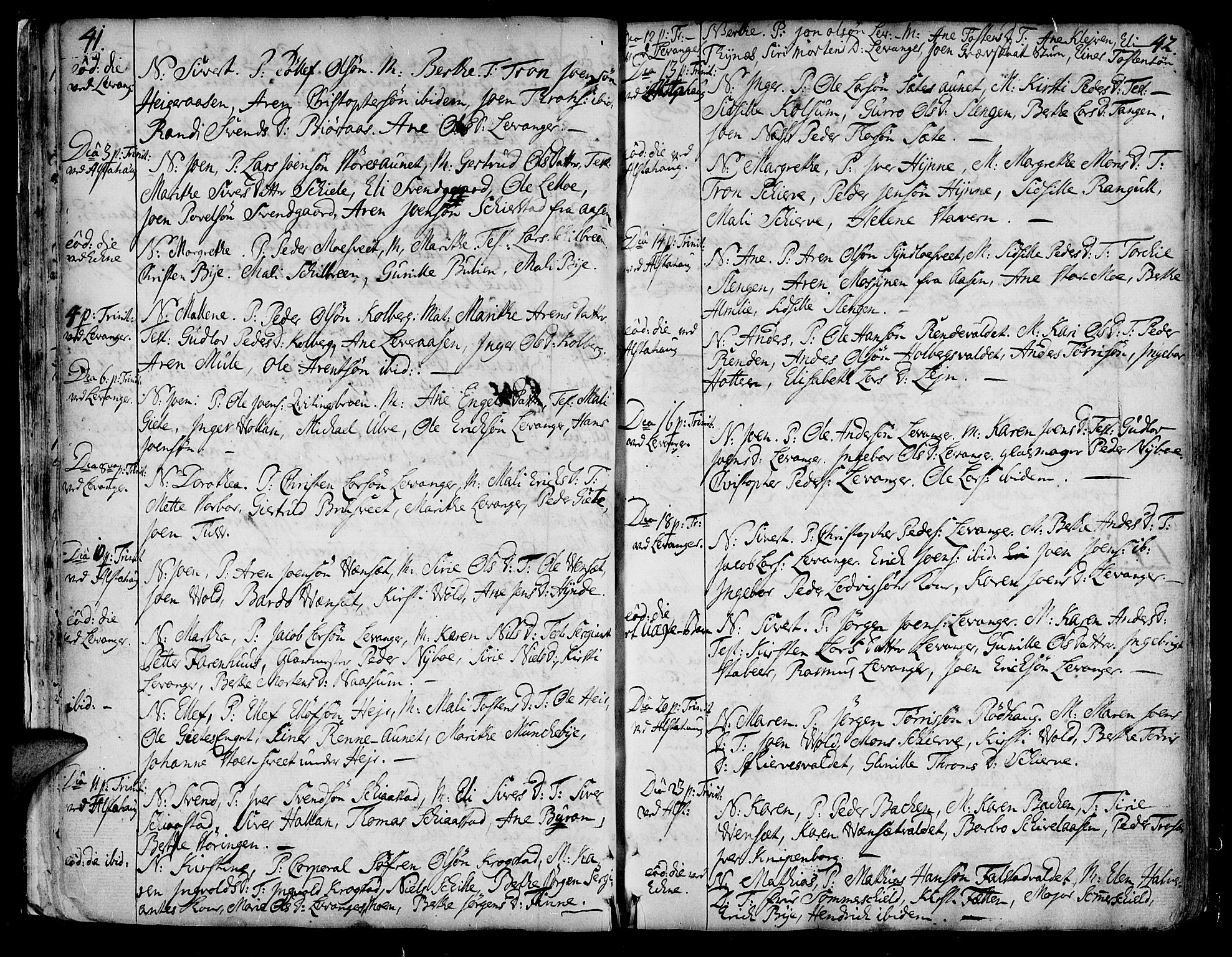 Ministerialprotokoller, klokkerbøker og fødselsregistre - Nord-Trøndelag, SAT/A-1458/717/L0141: Parish register (official) no. 717A01, 1747-1803, p. 41-42