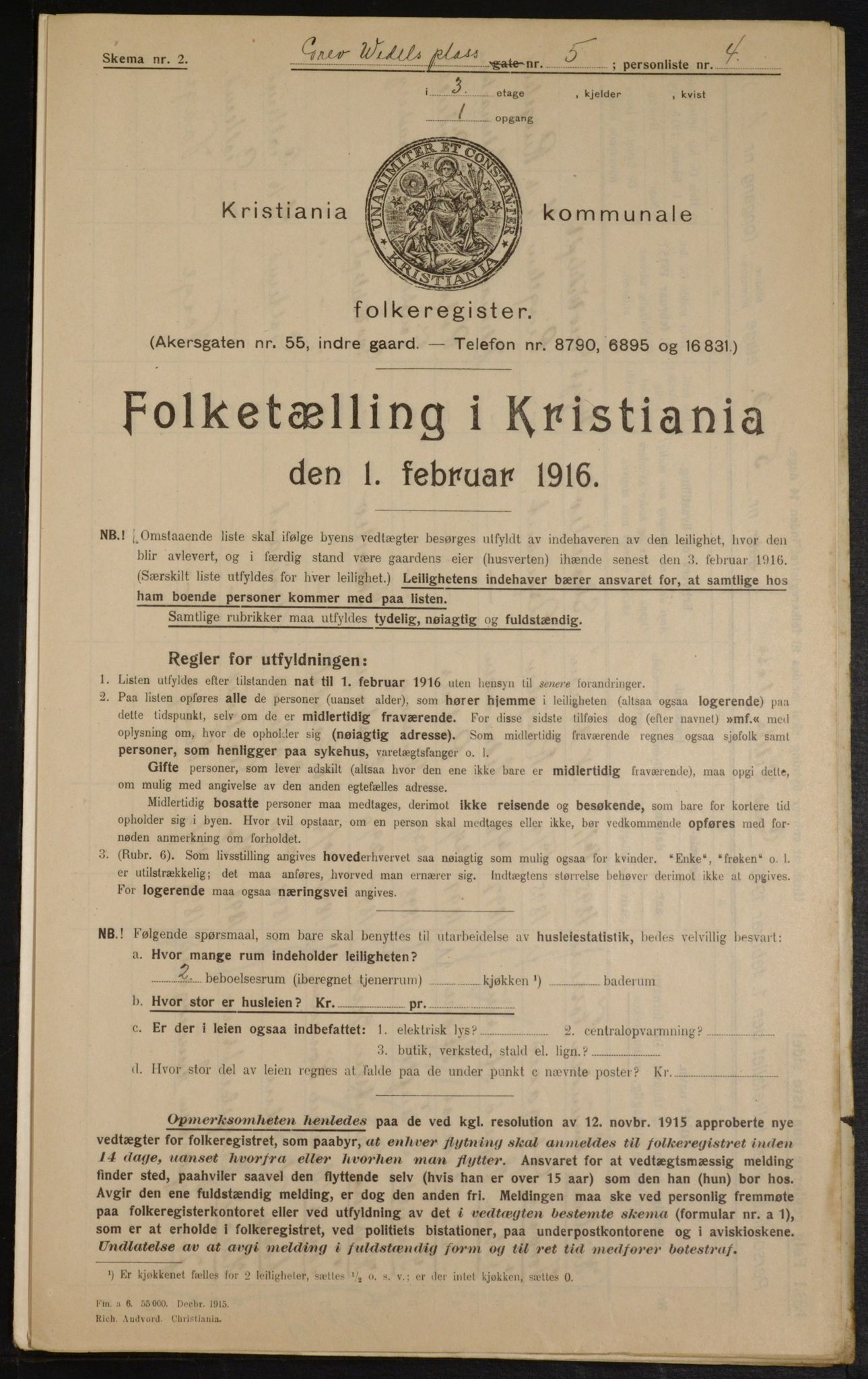 OBA, Municipal Census 1916 for Kristiania, 1916, p. 30476