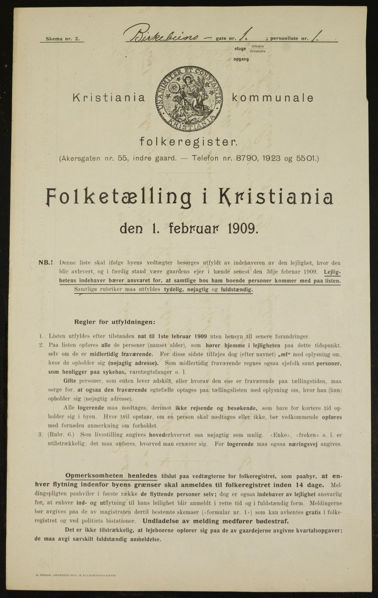 OBA, Municipal Census 1909 for Kristiania, 1909, p. 4548