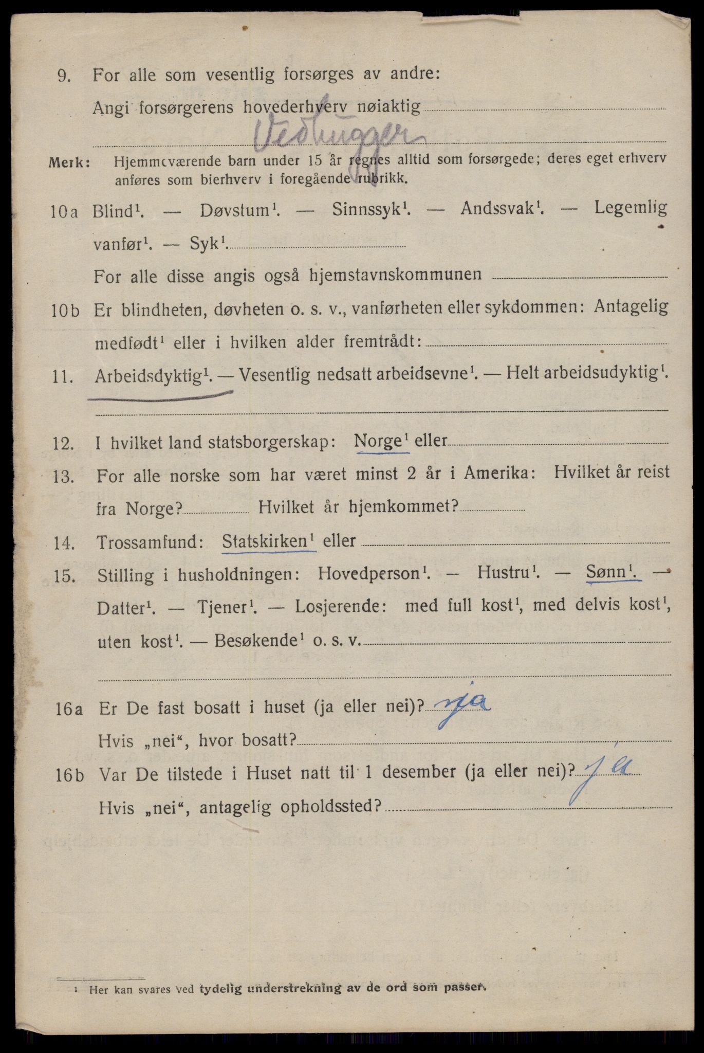 SAT, 1920 census for Trondheim, 1920, p. 135895