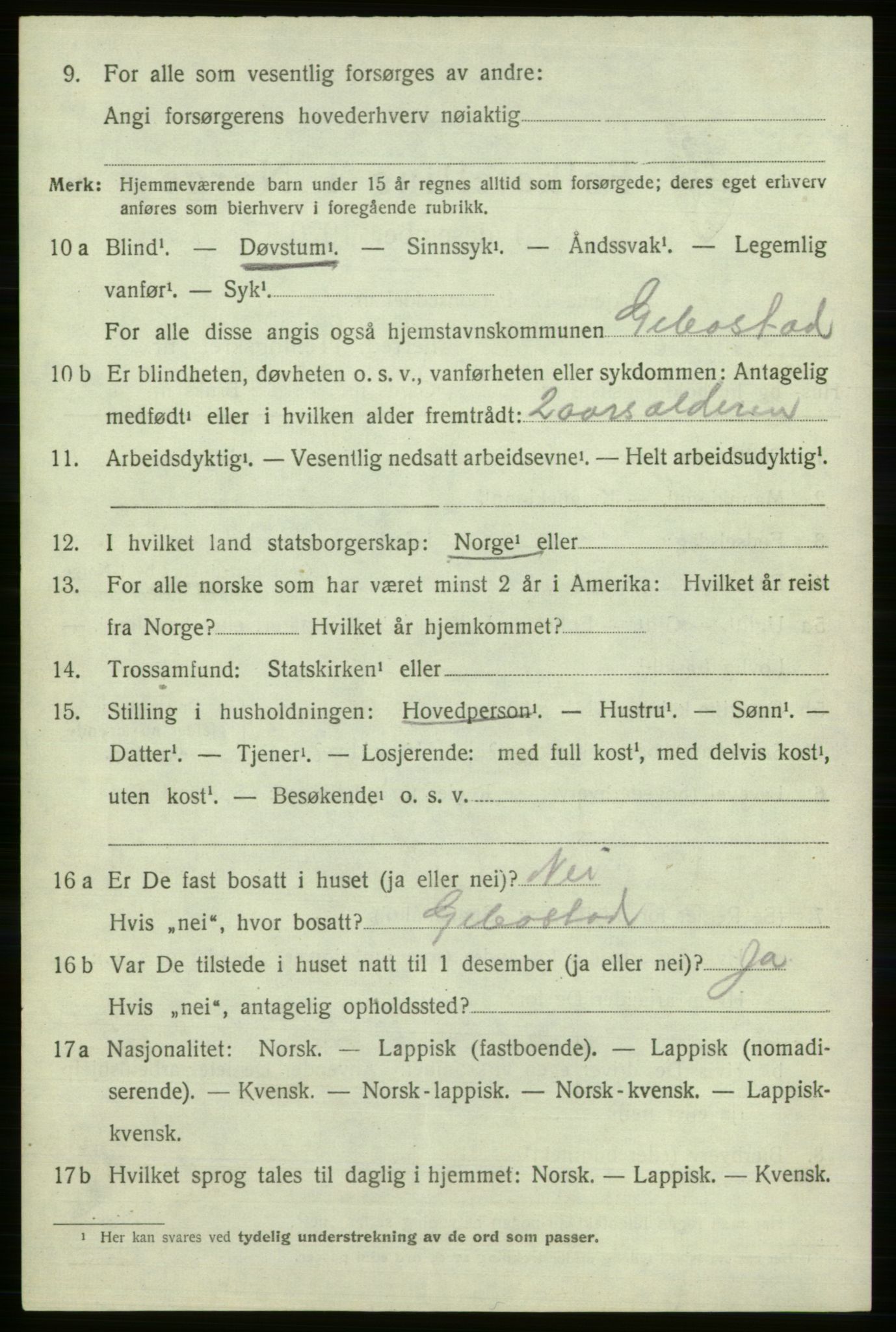 SATØ, 1920 census for Berlevåg, 1920, p. 736