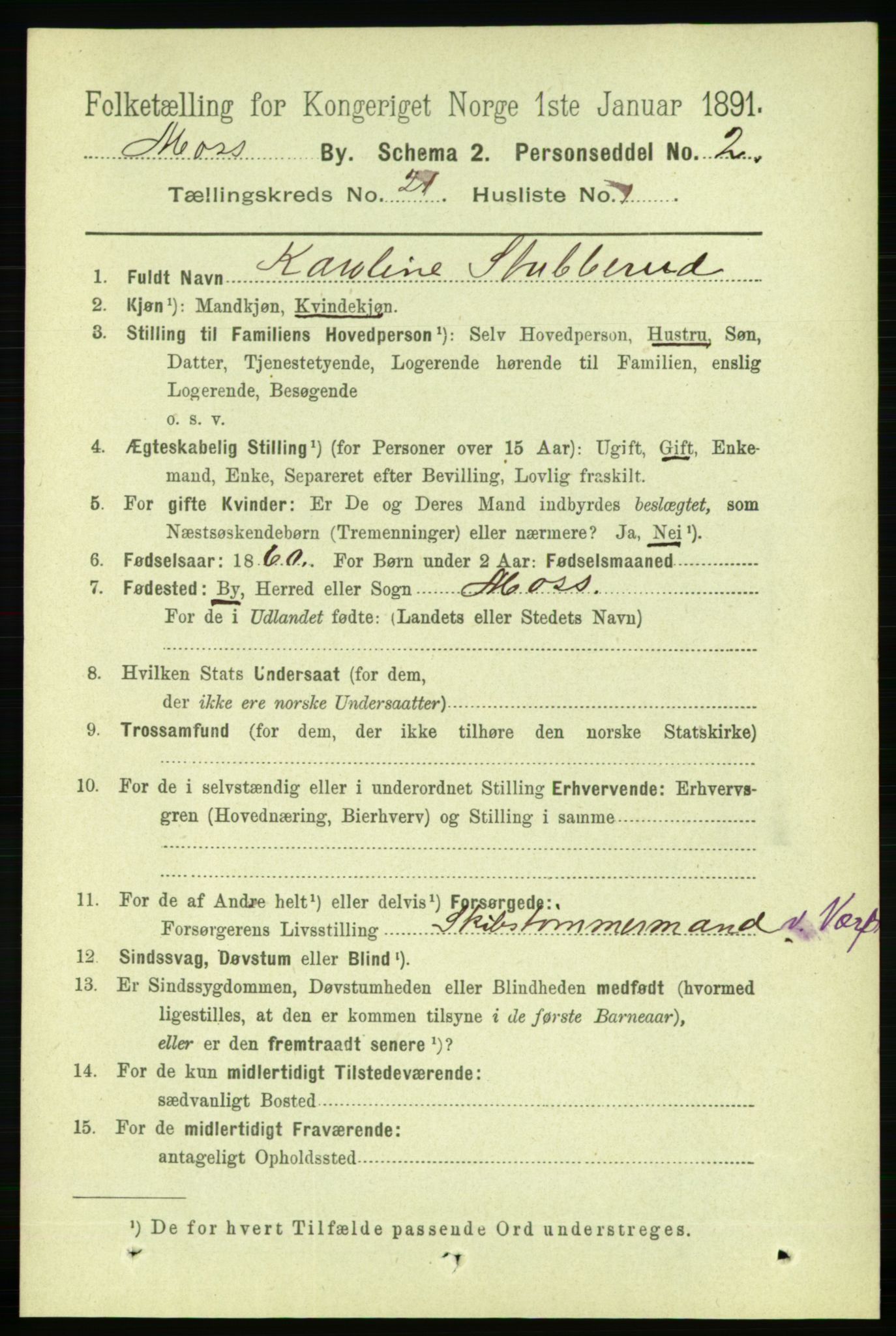 RA, 1891 census for 0104 Moss, 1891, p. 9090