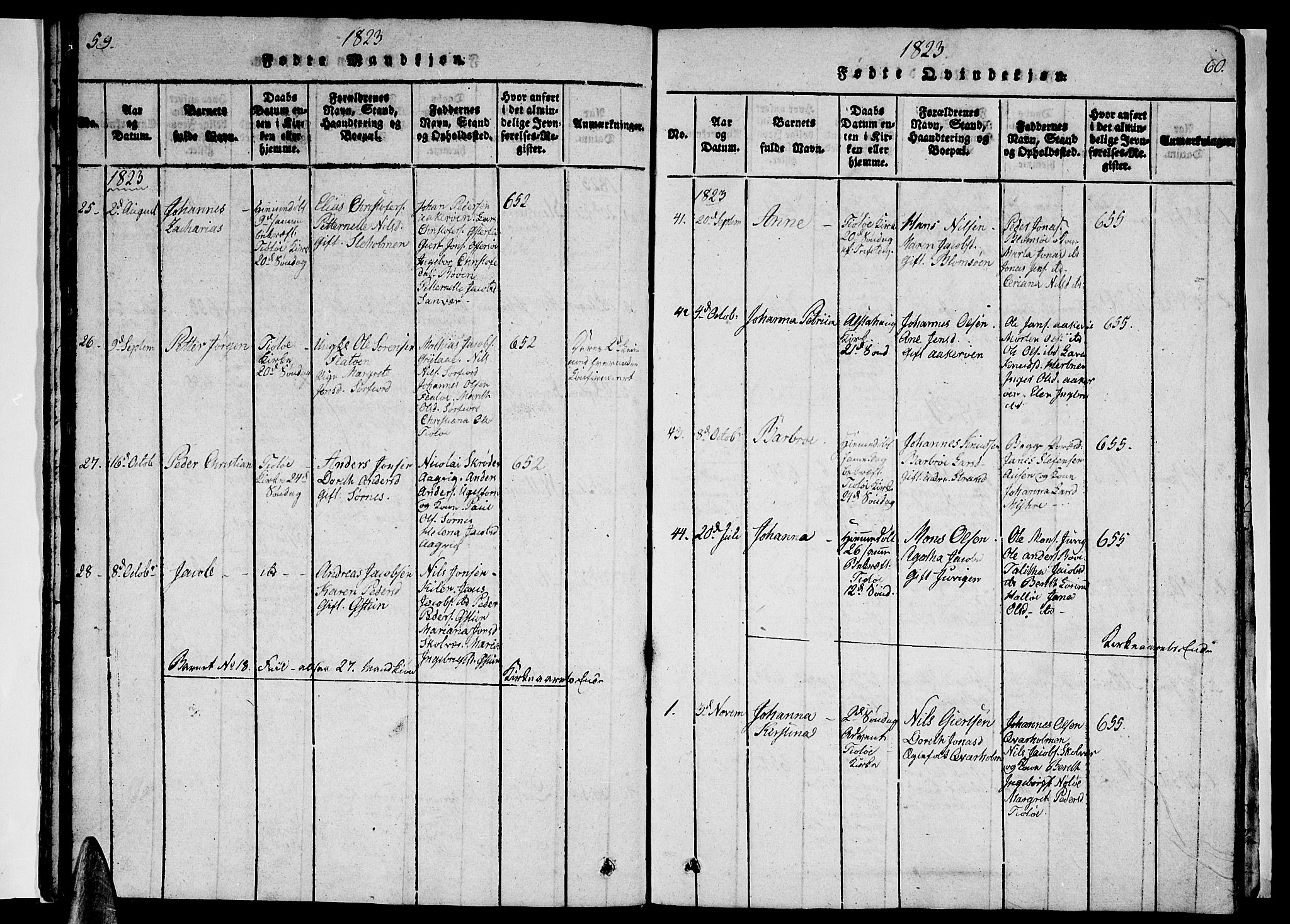 Ministerialprotokoller, klokkerbøker og fødselsregistre - Nordland, AV/SAT-A-1459/830/L0457: Parish register (copy) no. 830C01 /1, 1820-1842, p. 59-60