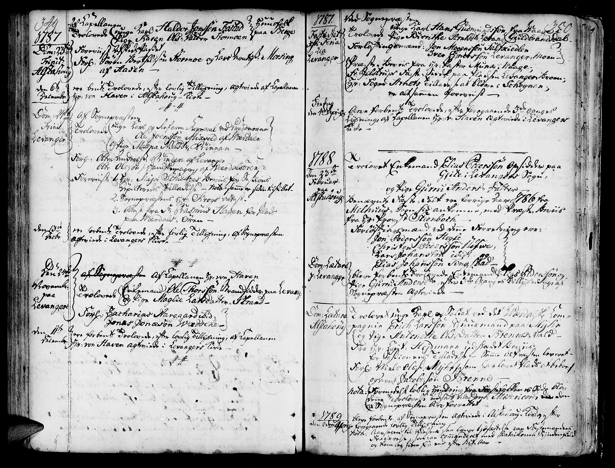 Ministerialprotokoller, klokkerbøker og fødselsregistre - Nord-Trøndelag, SAT/A-1458/717/L0141: Parish register (official) no. 717A01, 1747-1803, p. 349-350