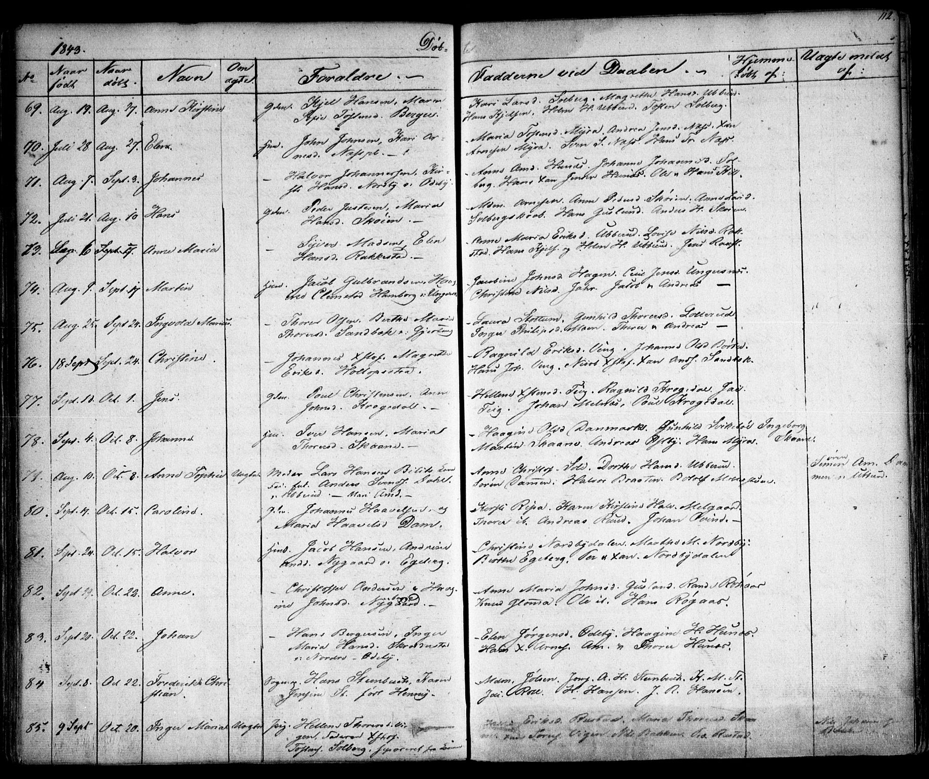 Enebakk prestekontor Kirkebøker, AV/SAO-A-10171c/F/Fa/L0009: Parish register (official) no. I 9, 1832-1861, p. 112