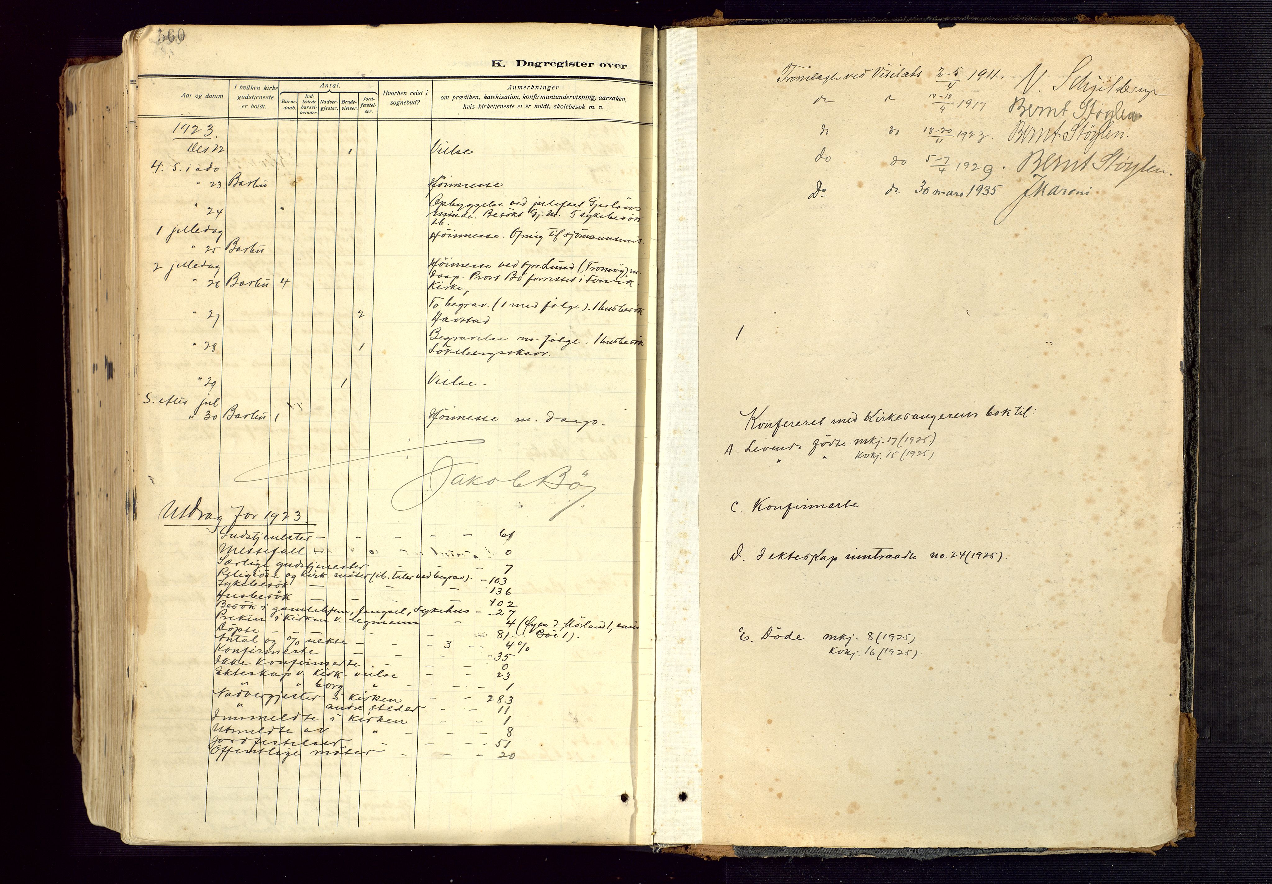 Barbu sokneprestkontor, AV/SAK-1111-0003/F/Fa/L0006: Parish register (official) no. A 6, 1910-1929, p. 560