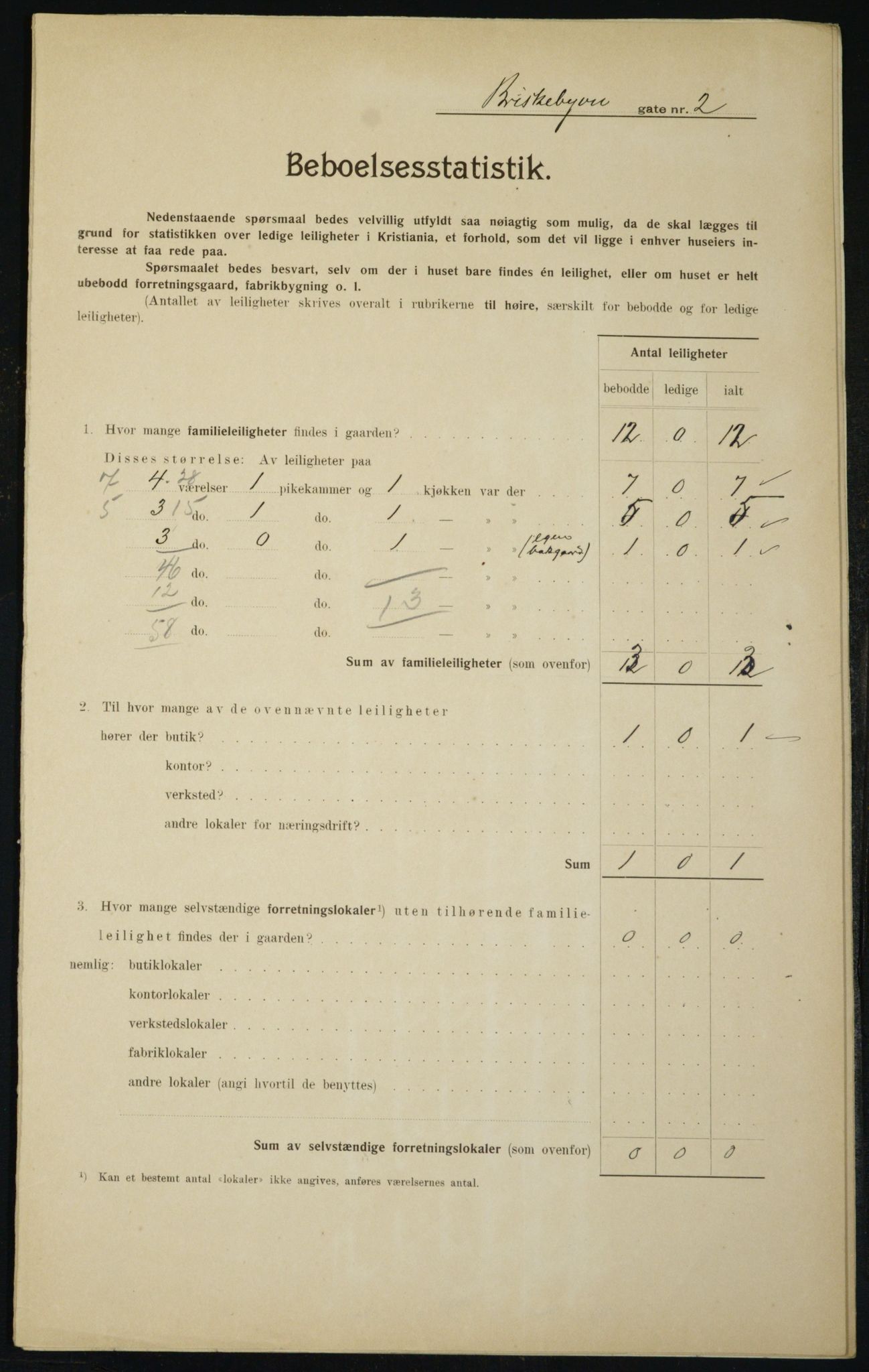 OBA, Municipal Census 1910 for Kristiania, 1910, p. 8833