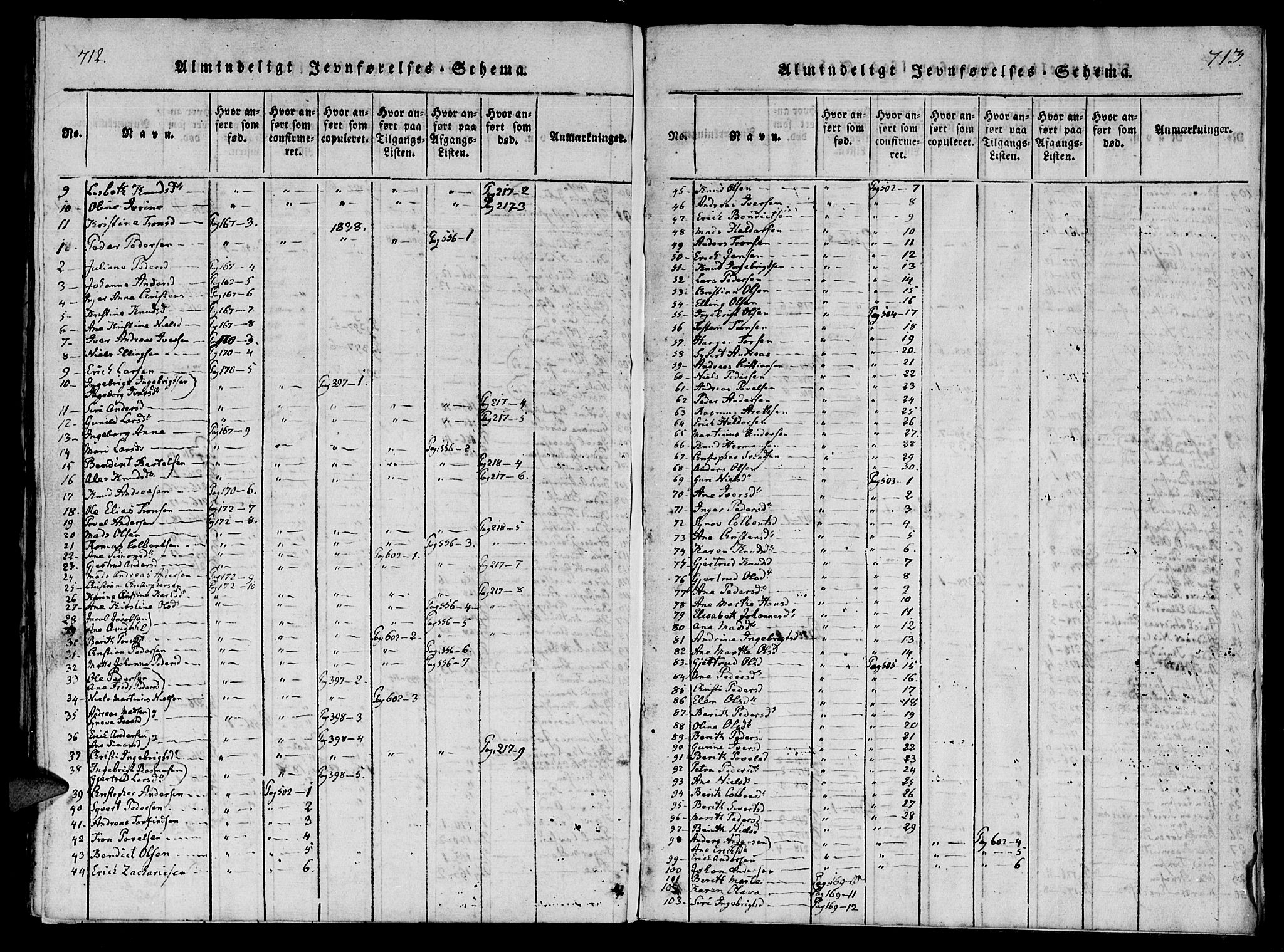 Ministerialprotokoller, klokkerbøker og fødselsregistre - Møre og Romsdal, AV/SAT-A-1454/560/L0718: Parish register (official) no. 560A02, 1817-1844, p. 712-713