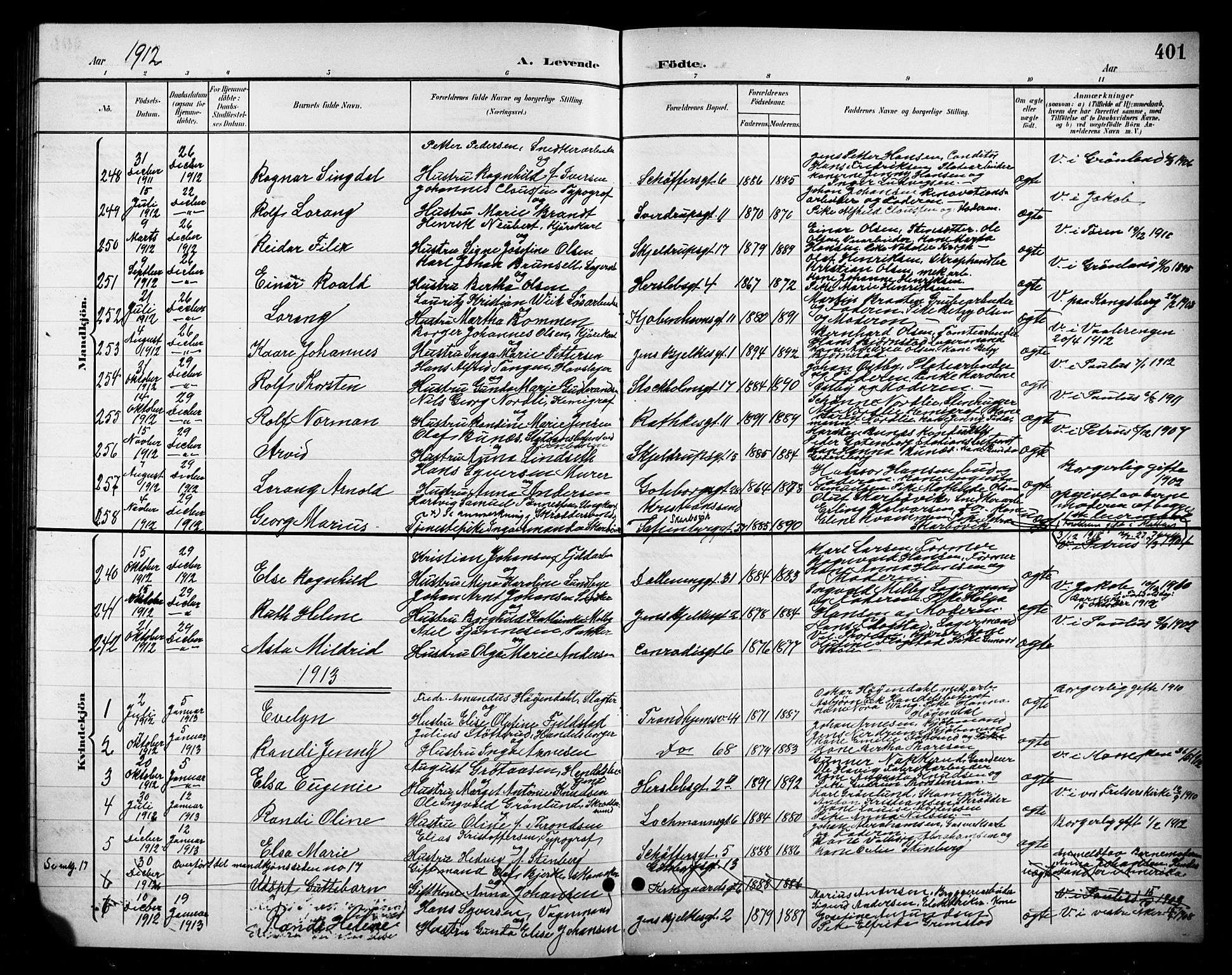 Petrus prestekontor Kirkebøker, AV/SAO-A-10872/G/Ga/L0003: Parish register (copy) no. 3, 1899-1913, p. 401