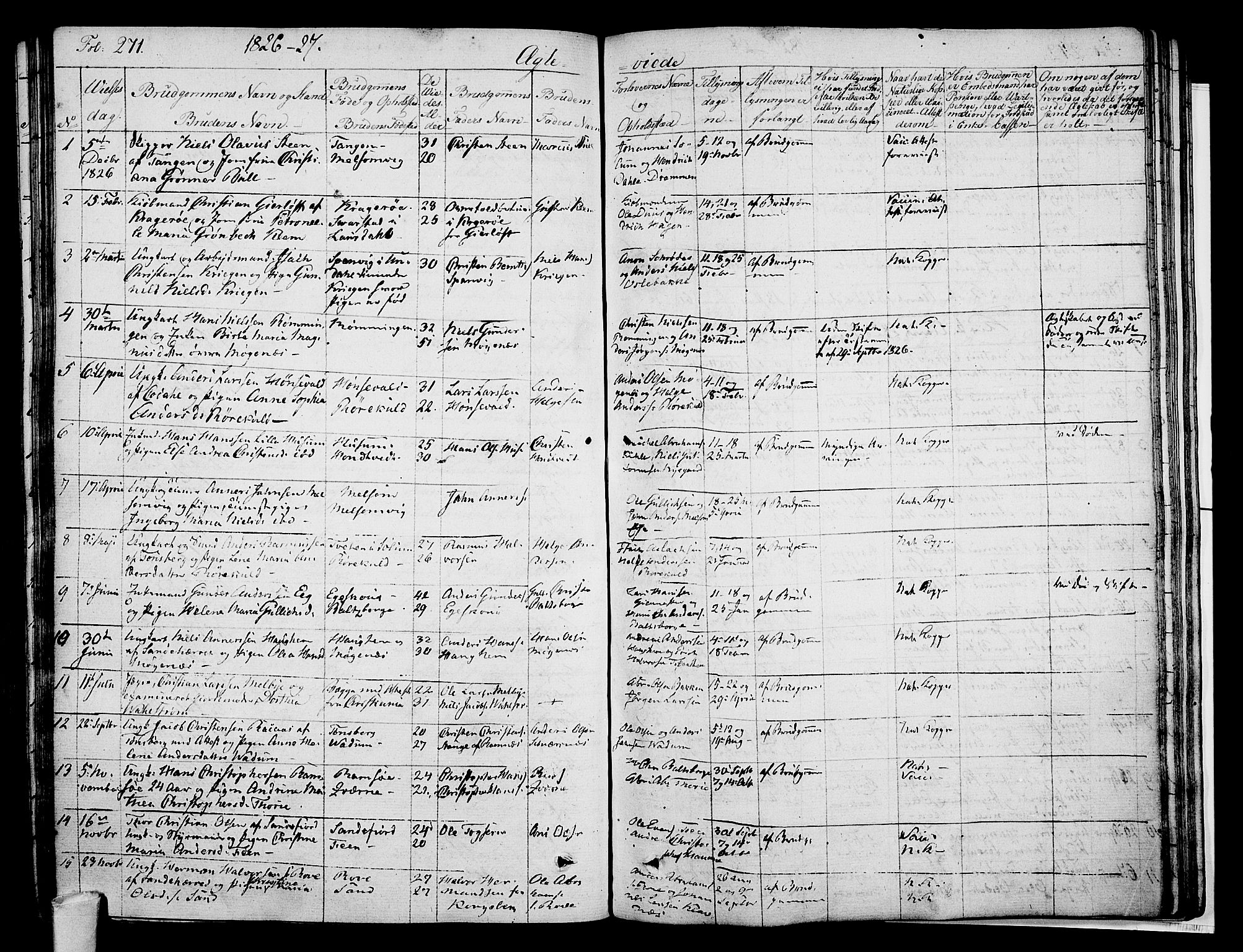 Stokke kirkebøker, AV/SAKO-A-320/F/Fa/L0006: Parish register (official) no. I 6, 1826-1843, p. 271