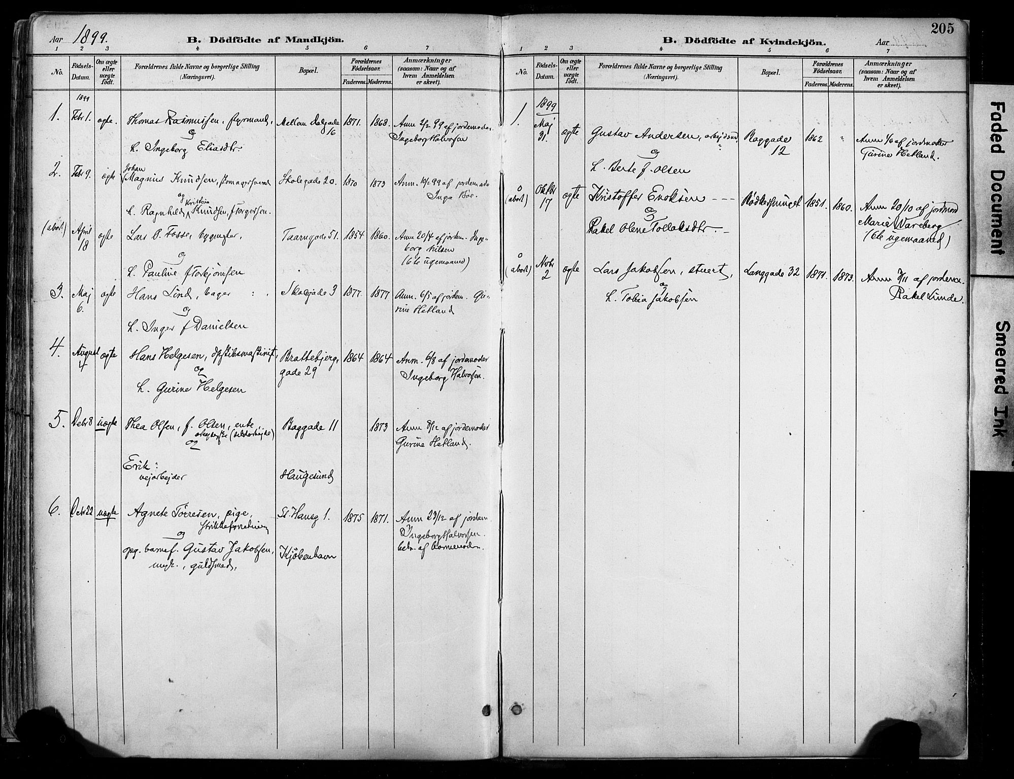 St. Johannes sokneprestkontor, AV/SAST-A-101814/001/30/30BA/L0004: Parish register (official) no. A 4, 1891-1899, p. 205