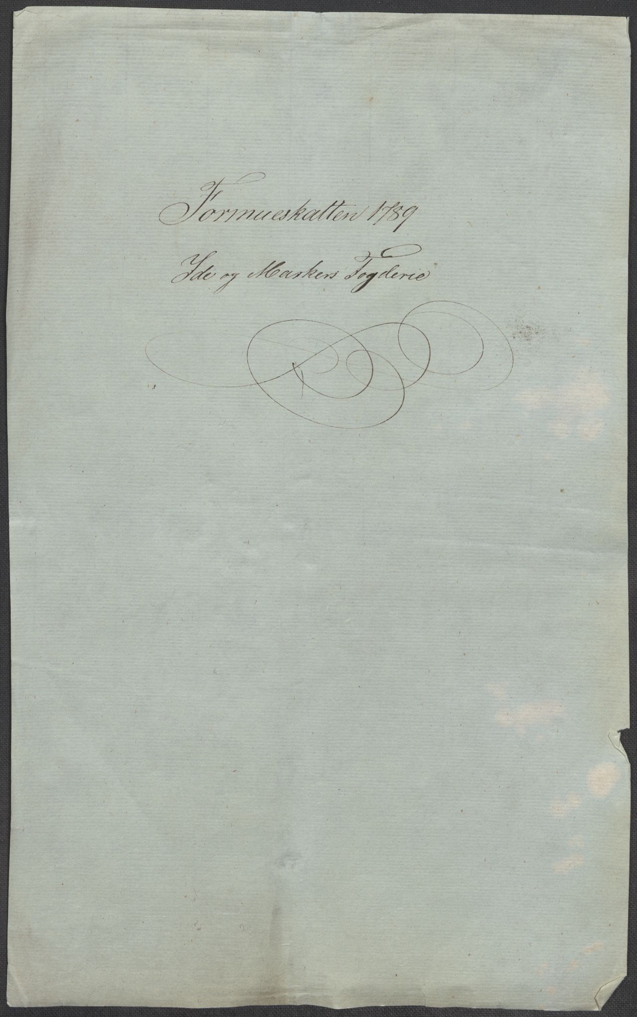 Rentekammeret inntil 1814, Reviderte regnskaper, Mindre regnskaper, AV/RA-EA-4068/Rf/Rfe/L0015: Holmestrand, Idd og Marker fogderi, 1789, p. 178