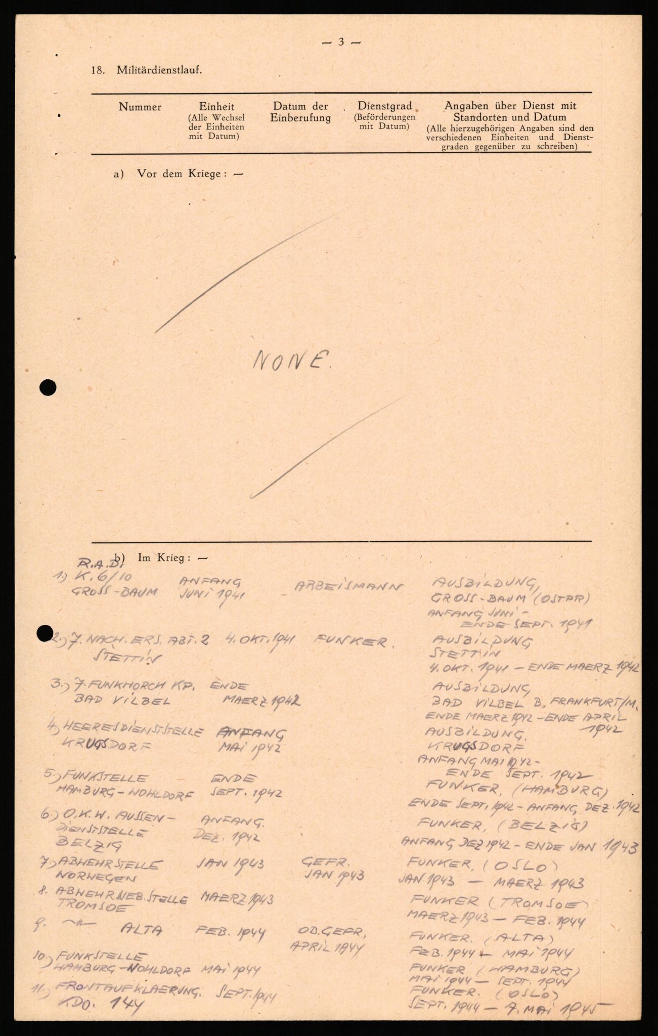 Forsvaret, Forsvarets overkommando II, AV/RA-RAFA-3915/D/Db/L0035: CI Questionaires. Tyske okkupasjonsstyrker i Norge. Tyskere., 1945-1946, p. 404