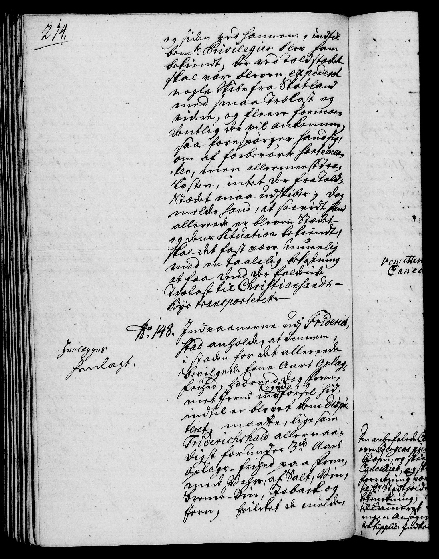Rentekammeret, Kammerkanselliet, RA/EA-3111/G/Gh/Gha/L0020: Norsk ekstraktmemorialprotokoll (merket RK 53.65), 1738-1739, p. 214