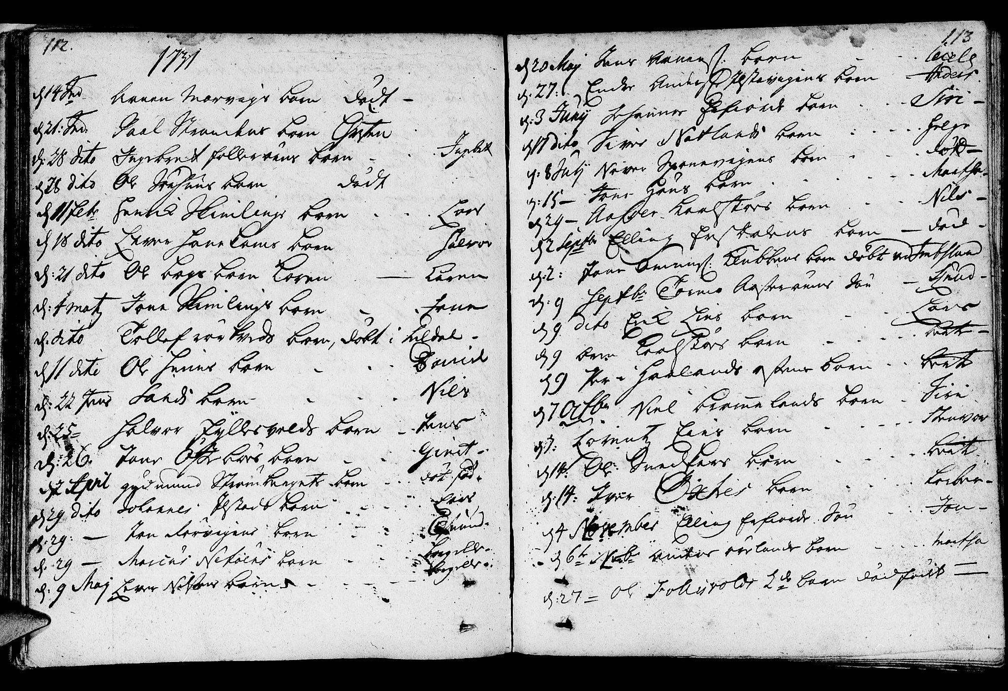 Jelsa sokneprestkontor, AV/SAST-A-101842/01/IV: Parish register (official) no. A 1, 1695-1737, p. 112-113