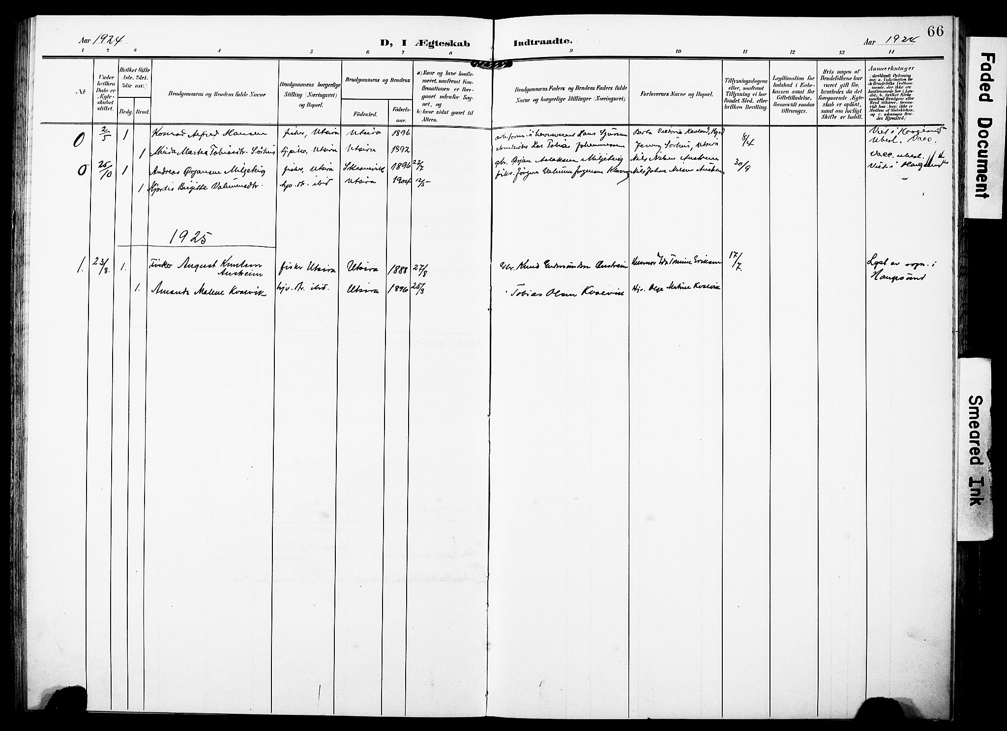 Torvastad sokneprestkontor, AV/SAST-A -101857/H/Ha/Haa/L0018: Parish register (official) no. A 17, 1903-1925, p. 66