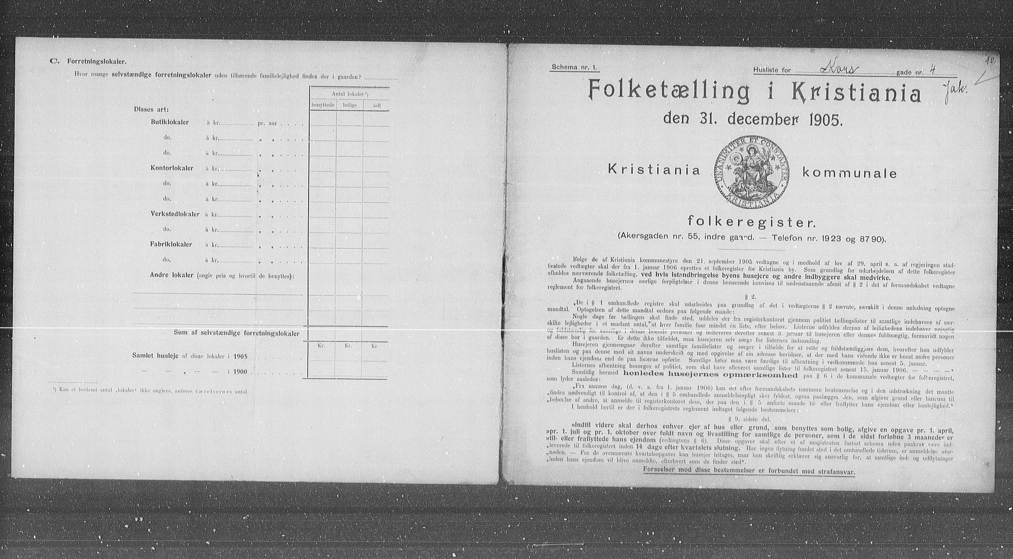 OBA, Municipal Census 1905 for Kristiania, 1905, p. 28193