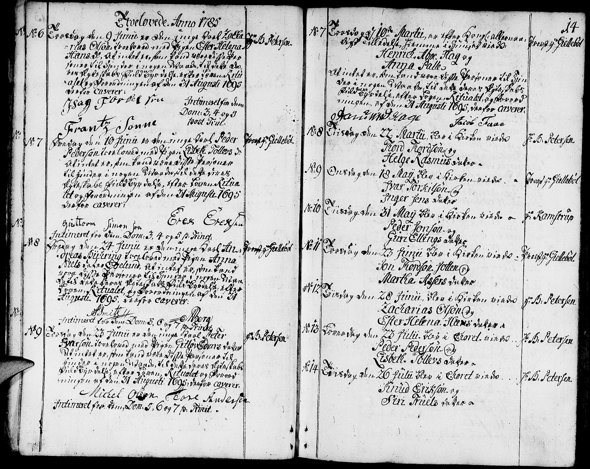 Domkirken sokneprestkontor, SAST/A-101812/001/30/30BA/L0006: Parish register (official) no. A 6, 1783-1815, p. 14