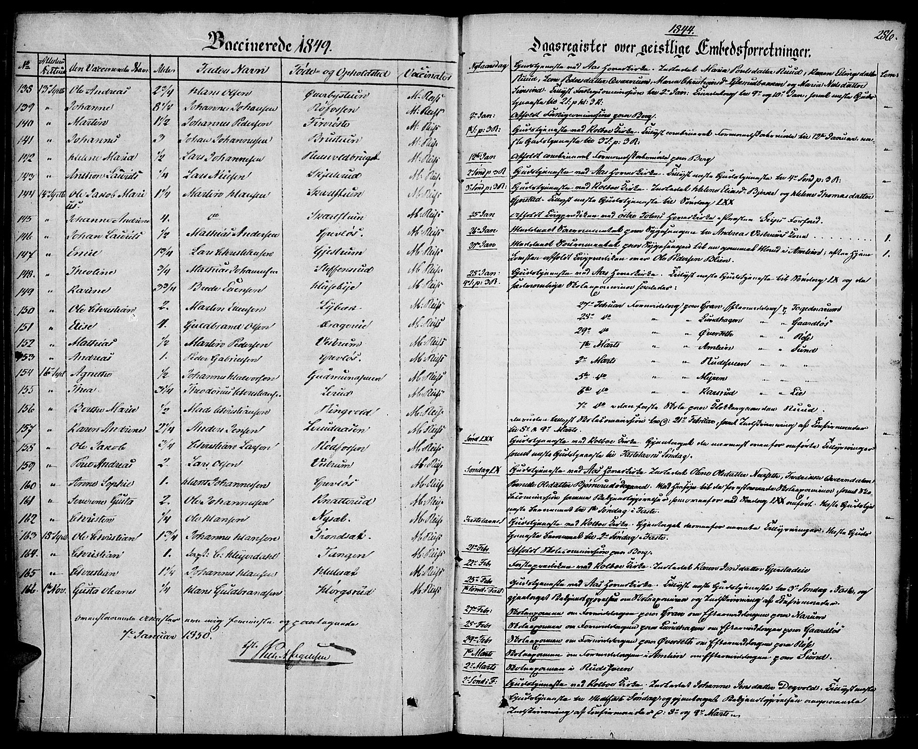 Vestre Toten prestekontor, SAH/PREST-108/H/Ha/Haa/L0004: Parish register (official) no. 4, 1844-1849, p. 286