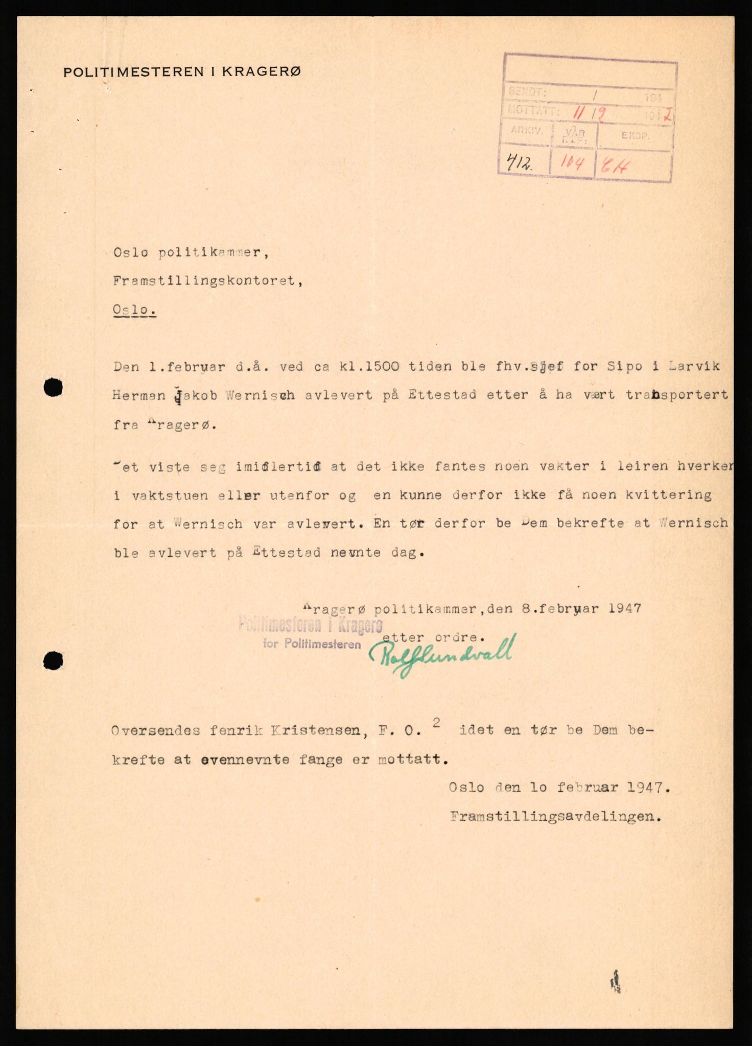 Forsvaret, Forsvarets overkommando II, AV/RA-RAFA-3915/D/Db/L0040: CI Questionaires. Tyske okkupasjonsstyrker i Norge. Østerrikere., 1945-1946, p. 402