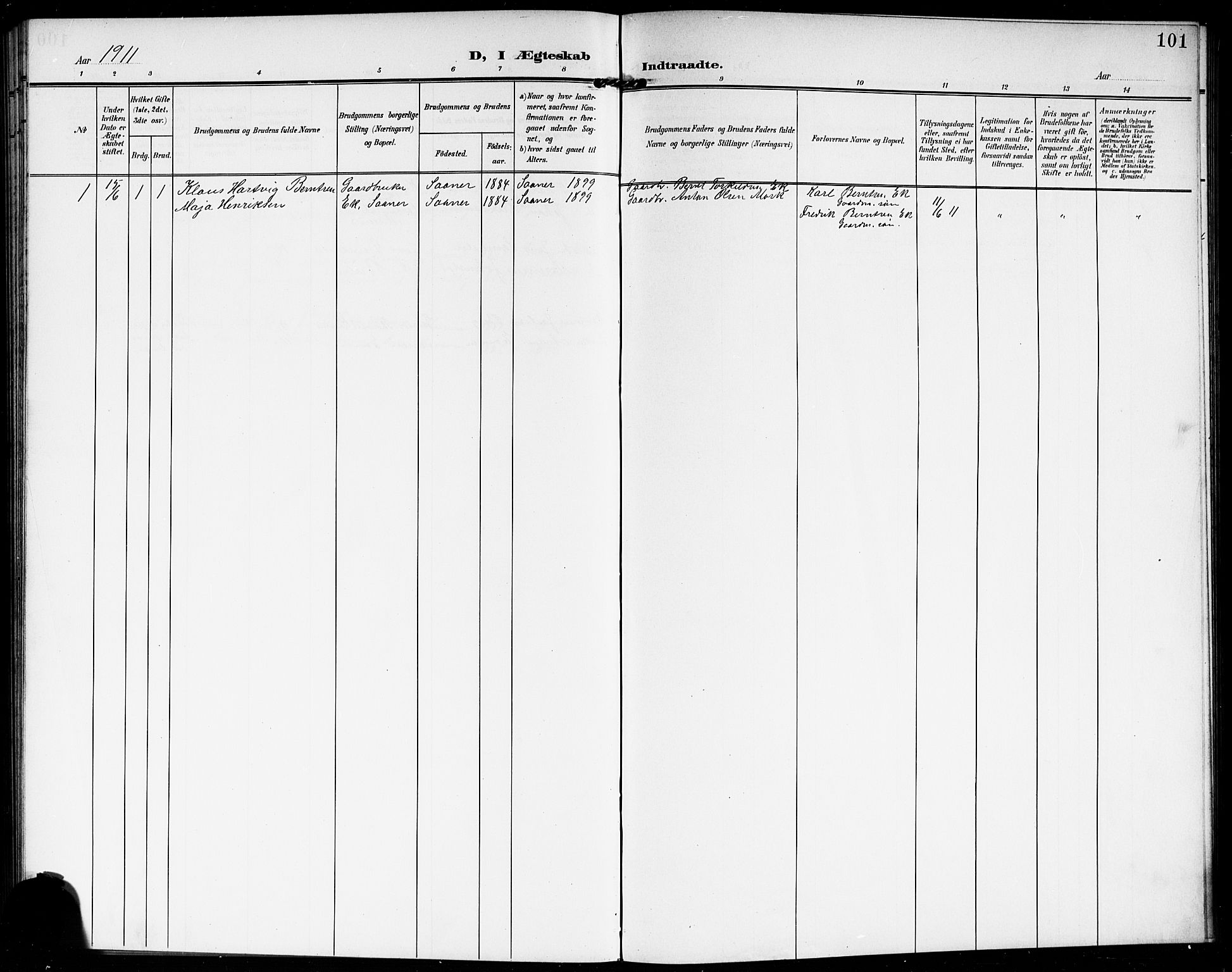 Vestby prestekontor Kirkebøker, AV/SAO-A-10893/G/Gb/L0002: Parish register (copy) no. II 2, 1903-1914, p. 101