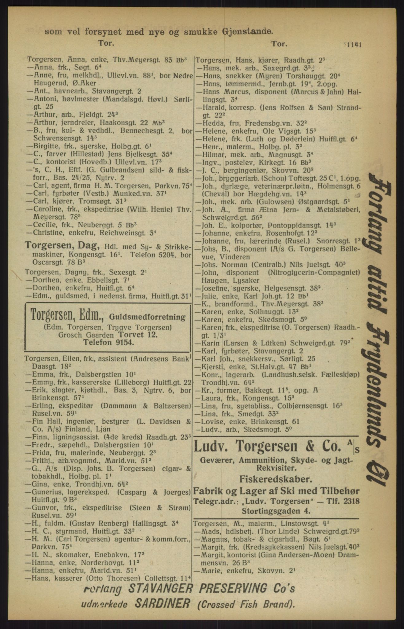 Kristiania/Oslo adressebok, PUBL/-, 1915, p. 1141