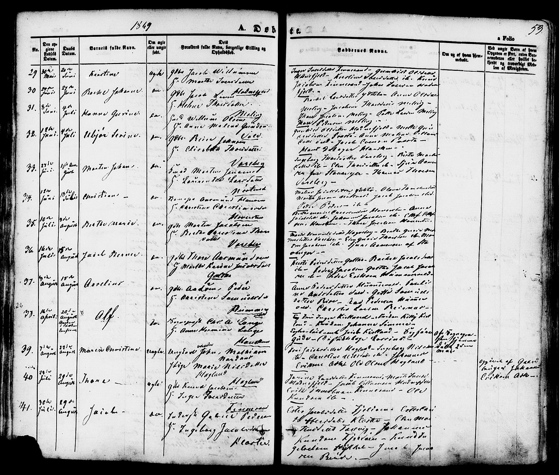 Rennesøy sokneprestkontor, AV/SAST-A -101827/H/Ha/Haa/L0006: Parish register (official) no. A 6, 1860-1878, p. 53