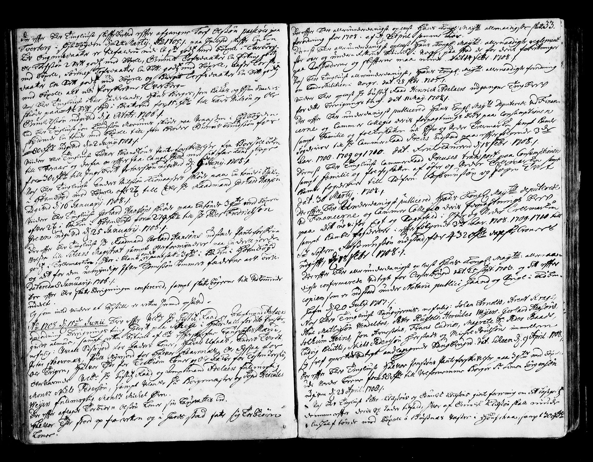 Øvre Telemark østfjelske sorenskriveri, AV/SAKO-A-213/F/Fa/Faa/L0023: Tingbok, 1708-1712, p. 33