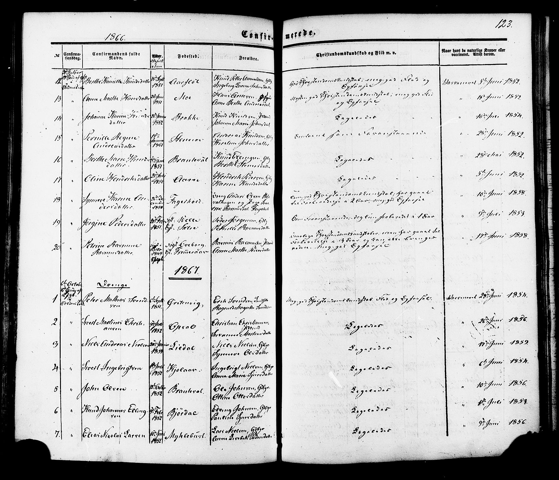 Ministerialprotokoller, klokkerbøker og fødselsregistre - Møre og Romsdal, AV/SAT-A-1454/513/L0175: Parish register (official) no. 513A02, 1856-1877, p. 123