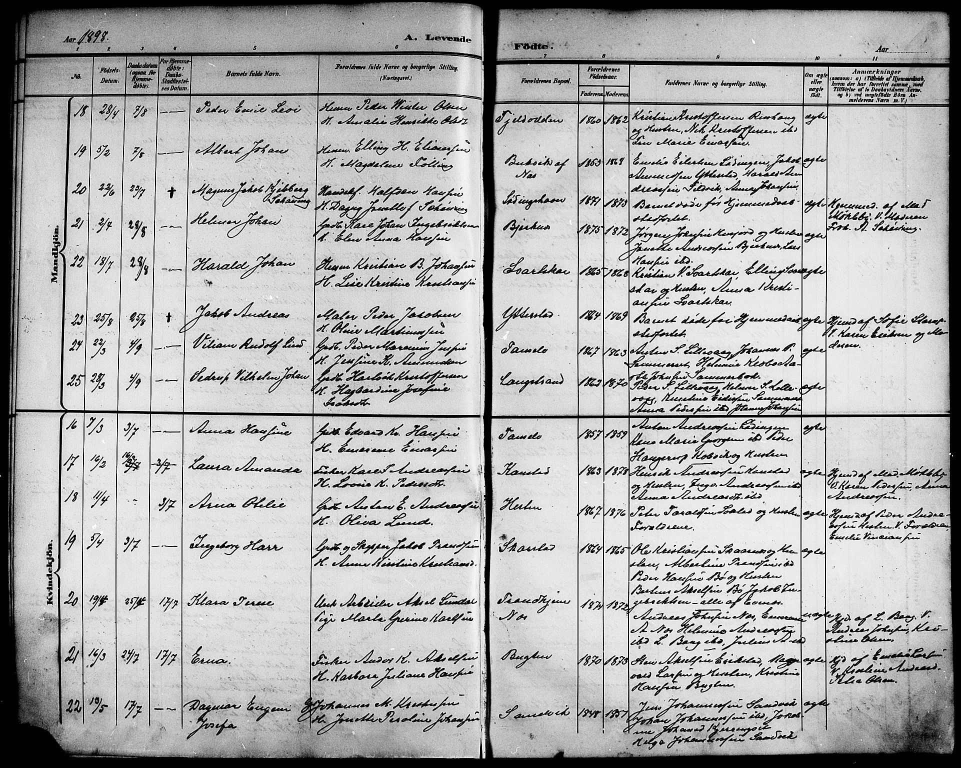 Ministerialprotokoller, klokkerbøker og fødselsregistre - Nordland, AV/SAT-A-1459/872/L1048: Parish register (copy) no. 872C04, 1898-1919