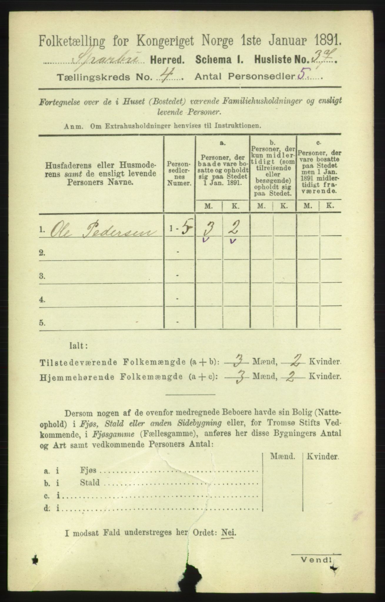 RA, 1891 census for 1731 Sparbu, 1891, p. 1358