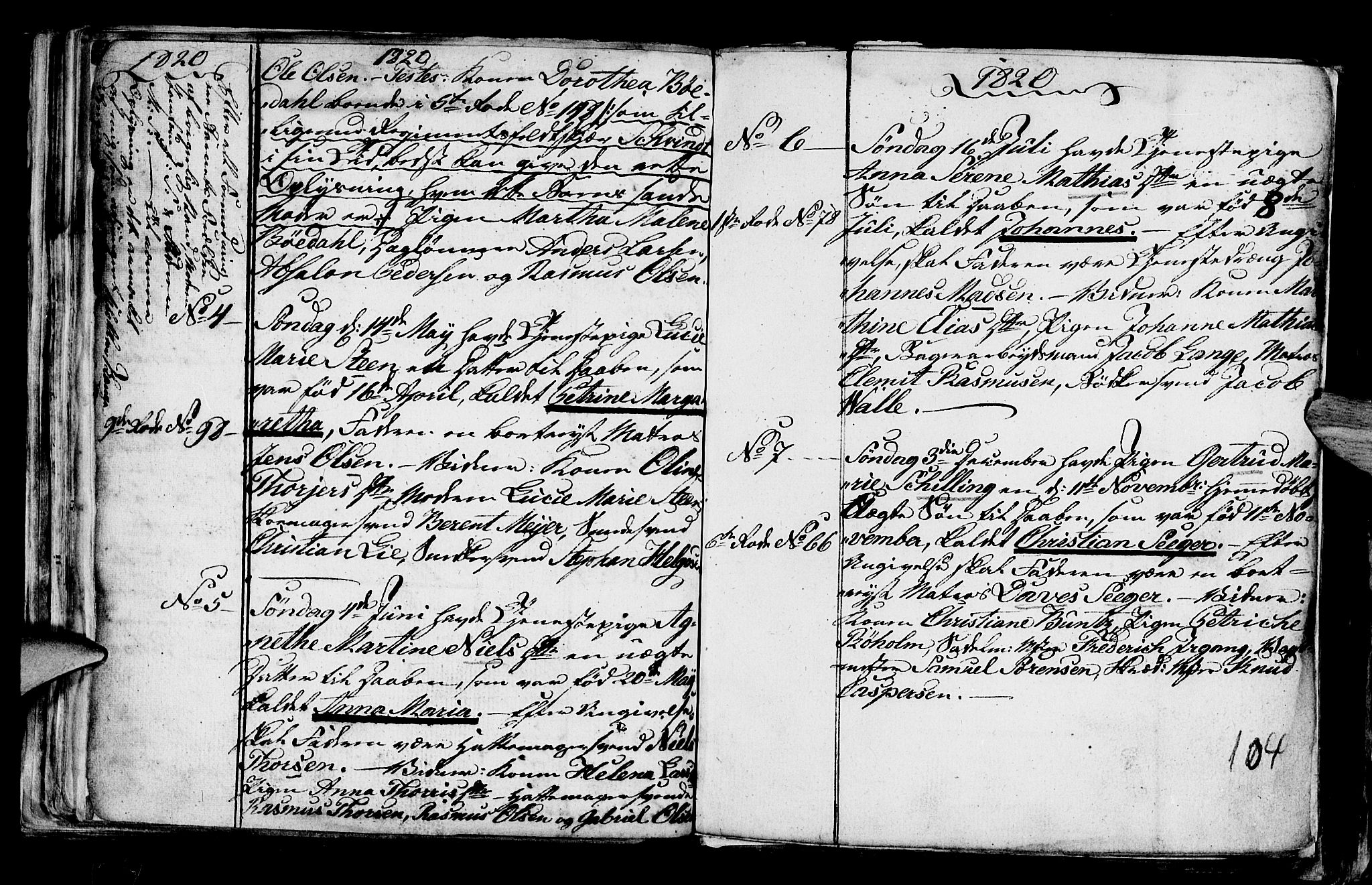 Nykirken Sokneprestembete, AV/SAB-A-77101/H/Haa/L0001: Parish register (official) no. A 1, 1668-1820, p. 104