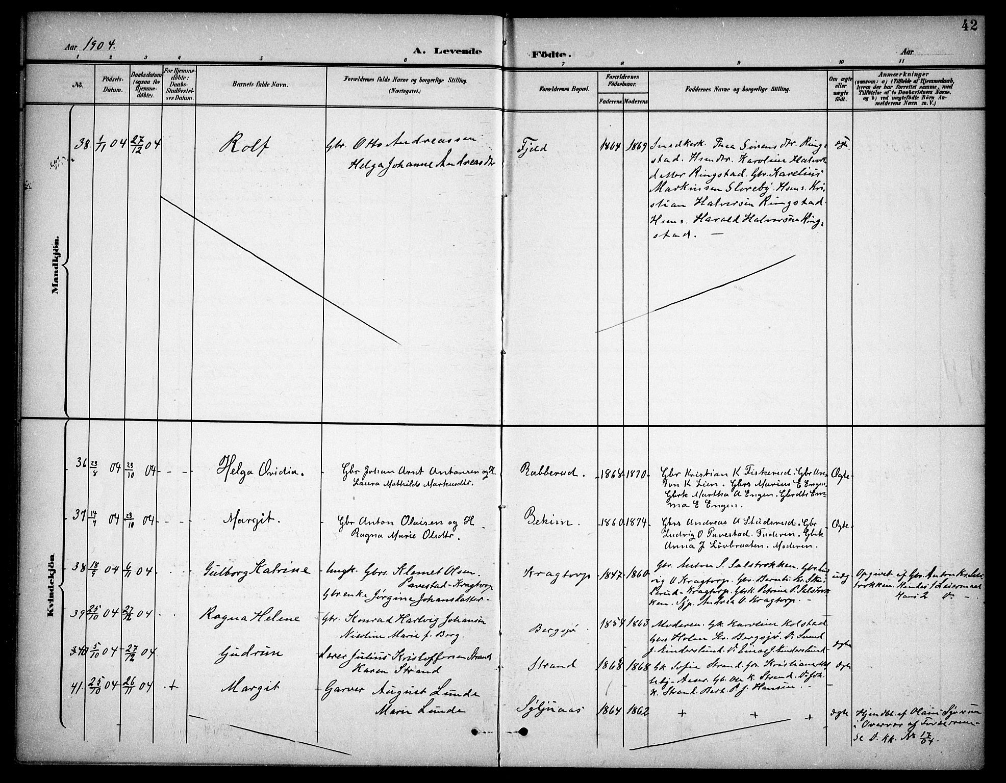 Høland prestekontor Kirkebøker, AV/SAO-A-10346a/F/Fb/L0003: Parish register (official) no. II 3, 1897-1912, p. 42