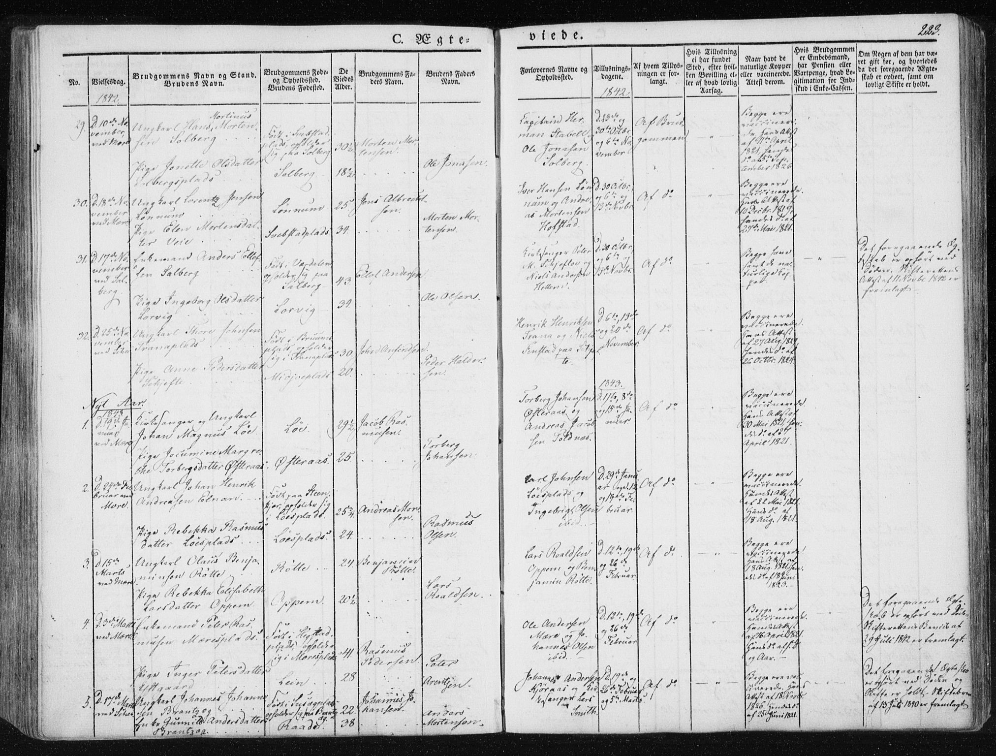 Ministerialprotokoller, klokkerbøker og fødselsregistre - Nord-Trøndelag, AV/SAT-A-1458/735/L0339: Parish register (official) no. 735A06 /1, 1836-1848, p. 223