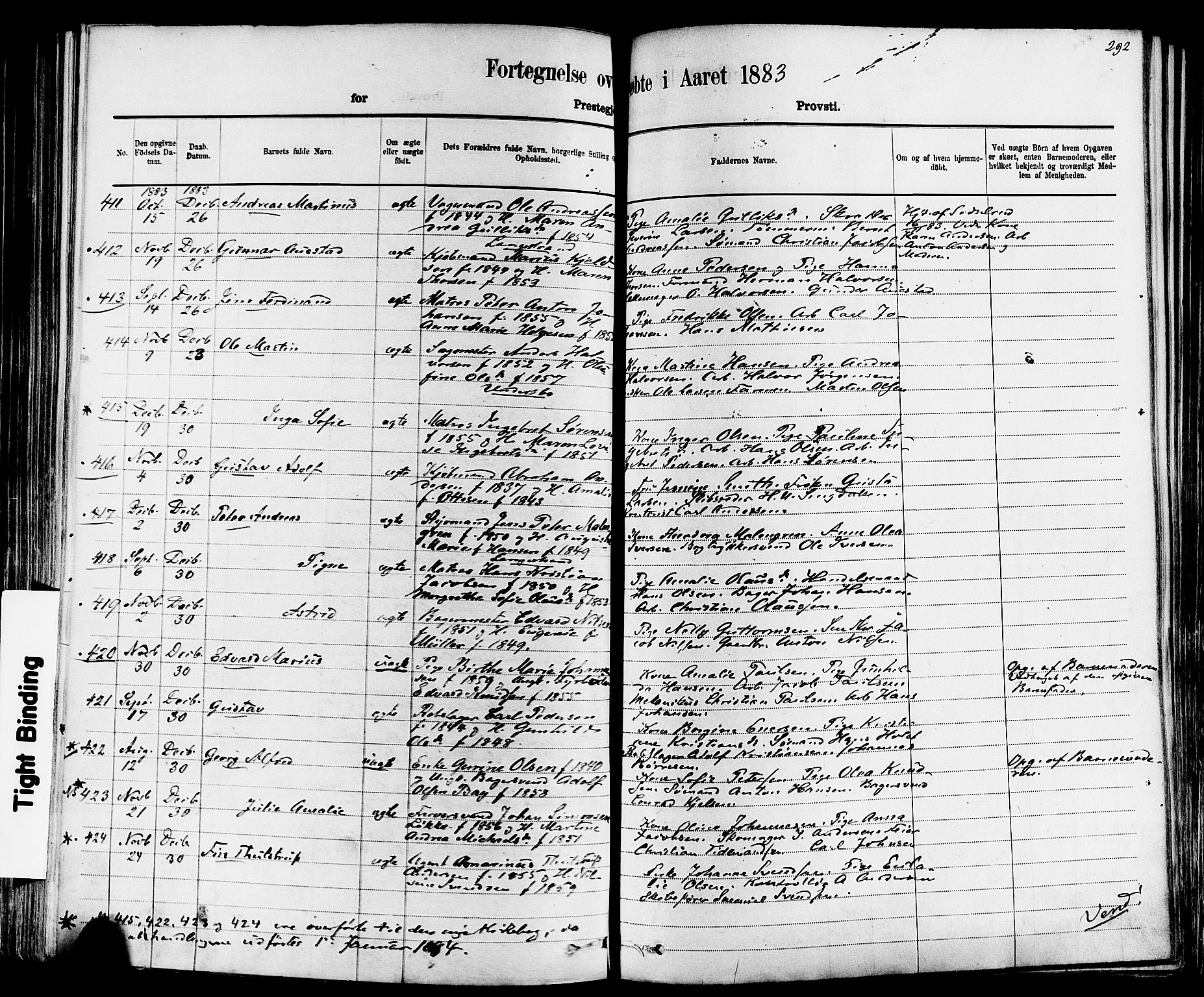 Larvik kirkebøker, AV/SAKO-A-352/F/Fa/L0006: Parish register (official) no. I 6, 1871-1883, p. 292