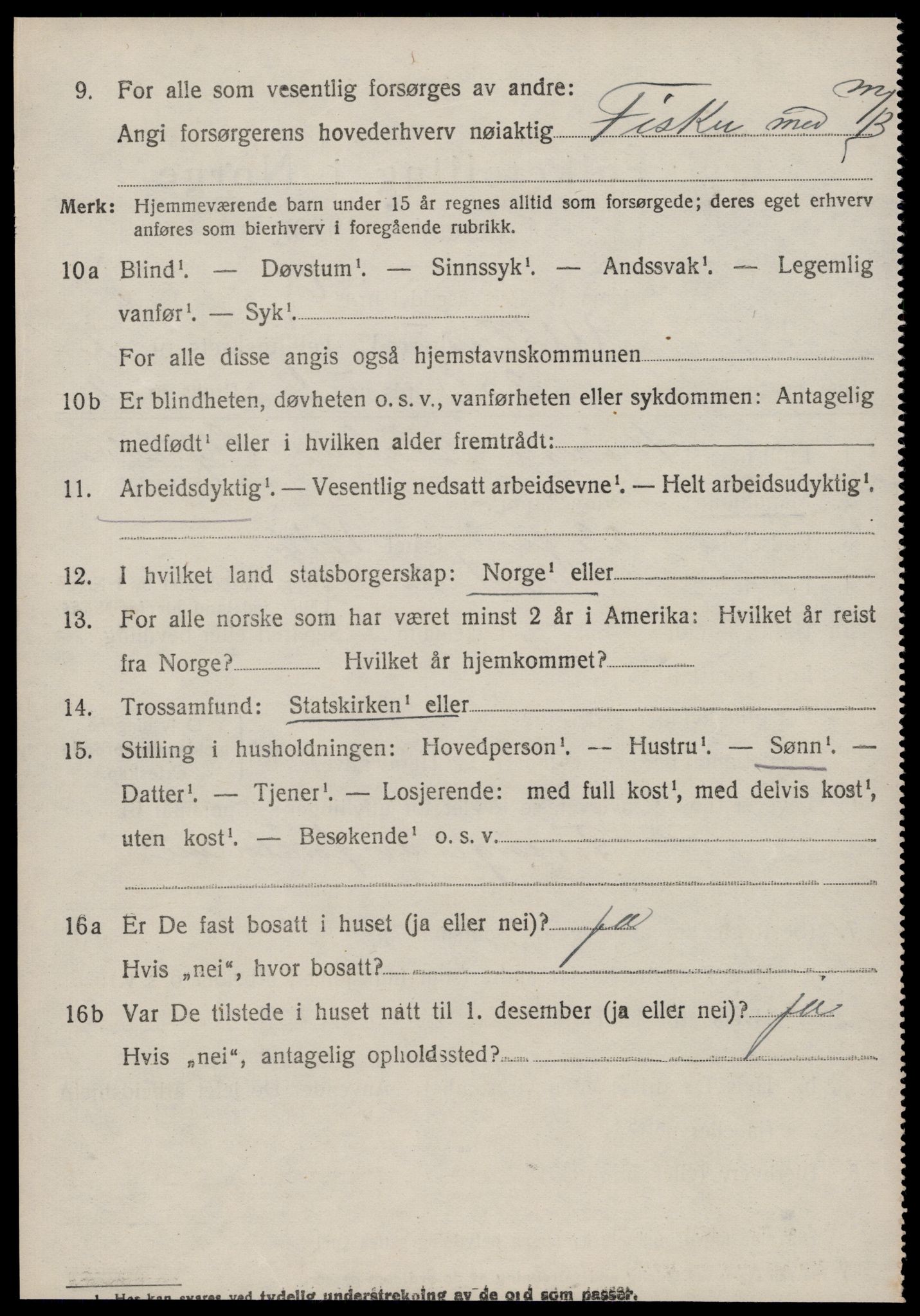 SAT, 1920 census for Ulstein, 1920, p. 1607