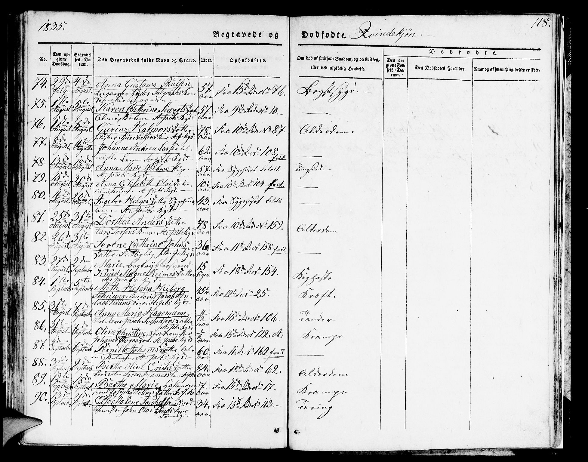 Domkirken sokneprestembete, AV/SAB-A-74801/H/Hab/L0007: Parish register (copy) no. A 7, 1832-1836, p. 118