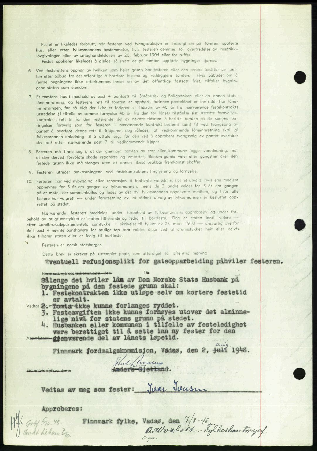 Alta fogderi/sorenskriveri, AV/SATØ-SATØ-5/1/K/Kd/L0037pantebok: Mortgage book no. 39-40, 1948-1949, Diary no: : 1253/1948