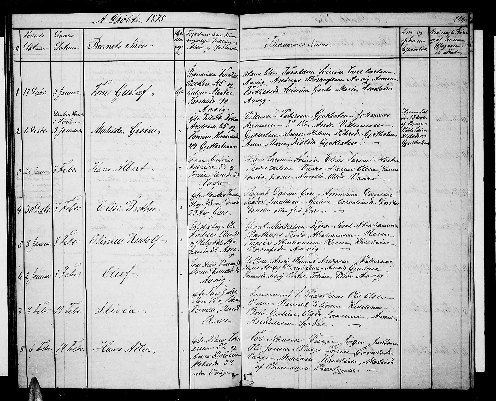 Sør-Audnedal sokneprestkontor, AV/SAK-1111-0039/F/Fb/Fba/L0002: Parish register (copy) no. B 2, 1853-1878, p. 108