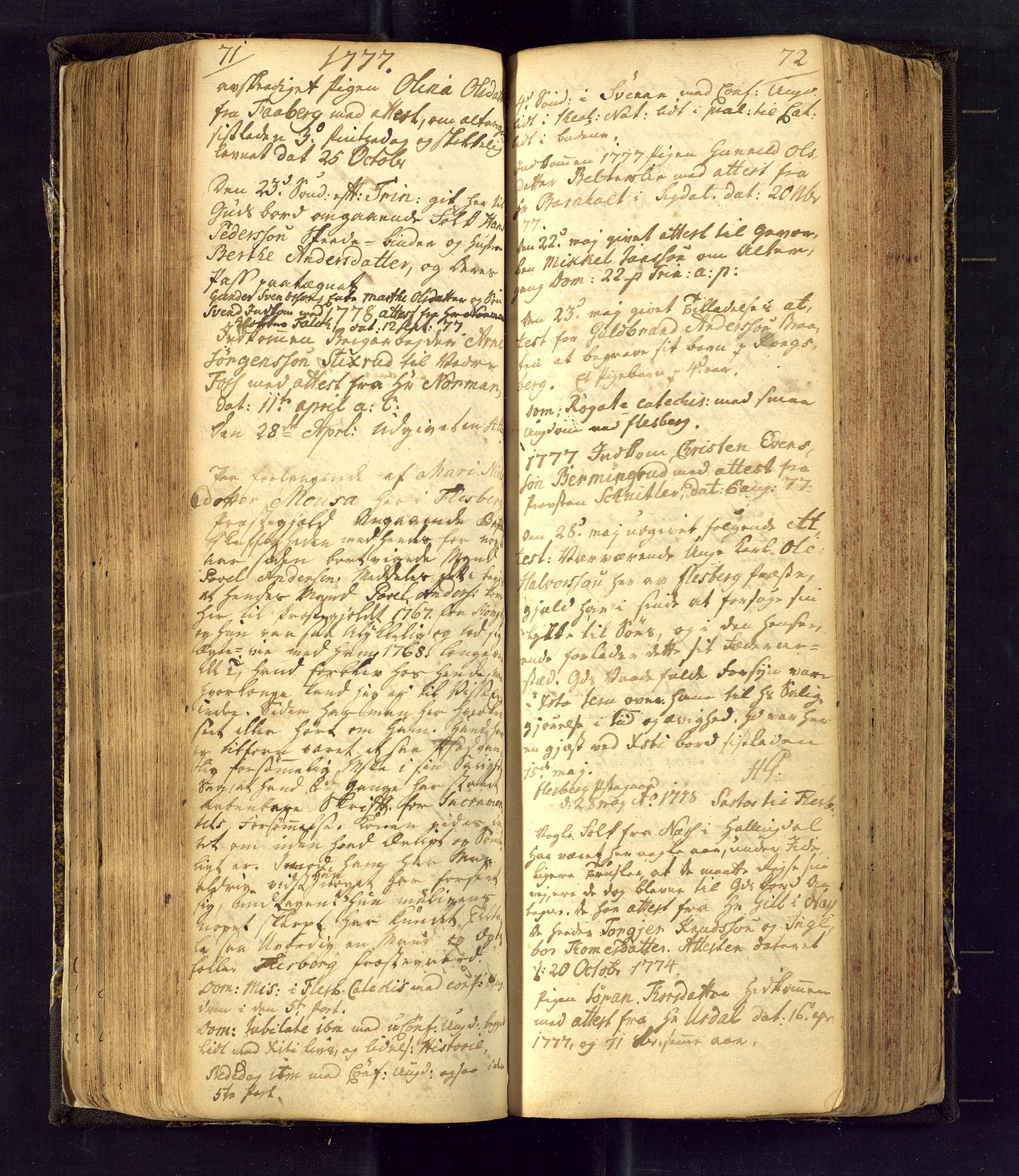 Flesberg kirkebøker, AV/SAKO-A-18/F/Fa/L0002: Parish register (official) no. I 2, 1726-1747, p. 71-72