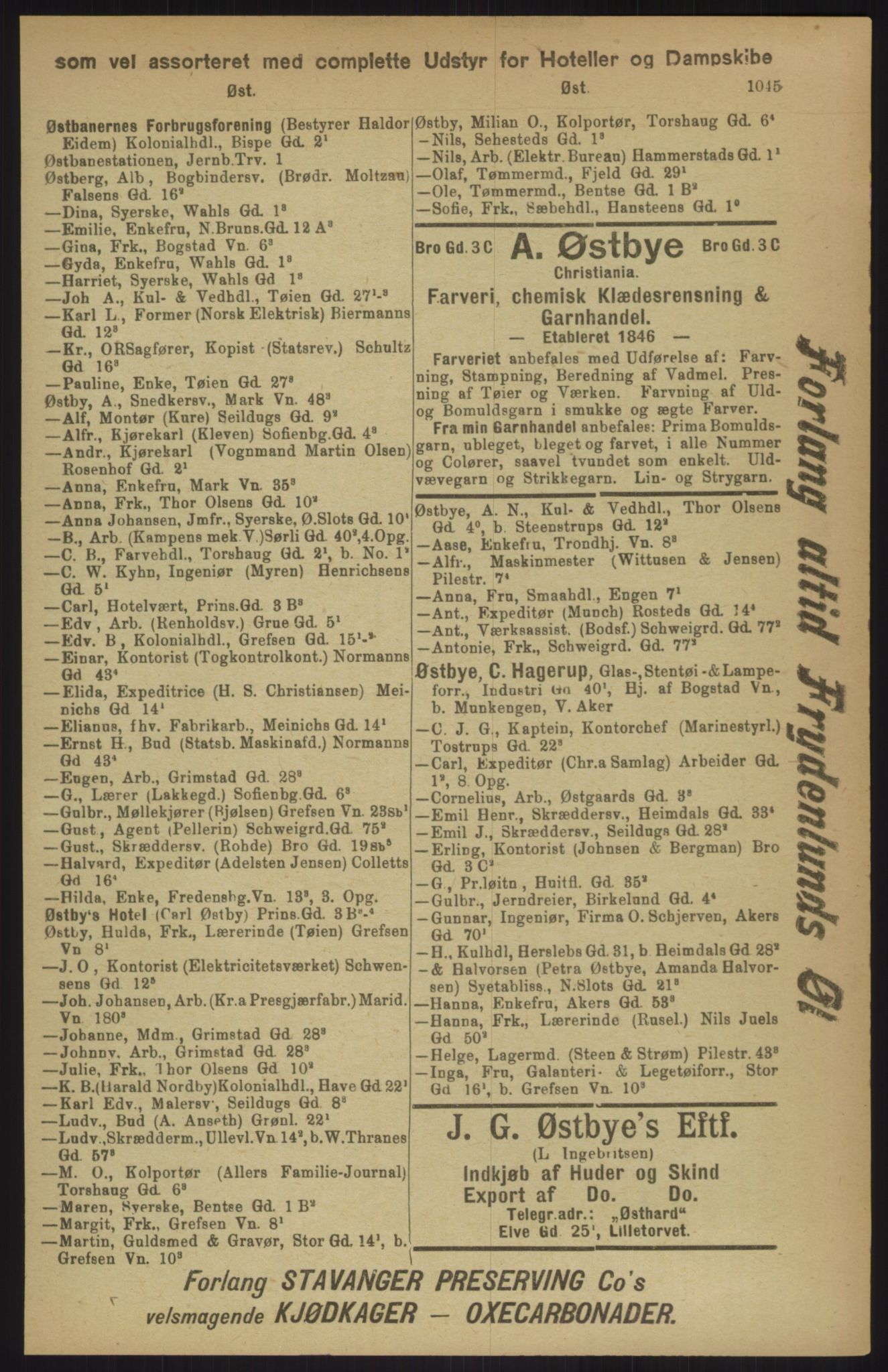 Kristiania/Oslo adressebok, PUBL/-, 1911, p. 1045