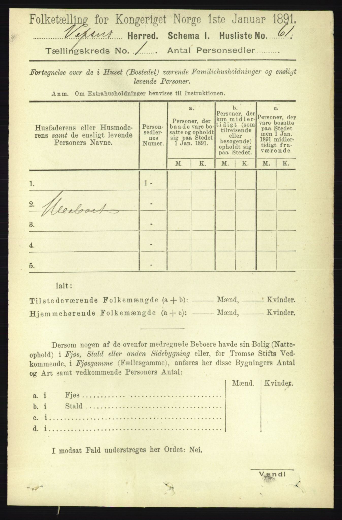 RA, 1891 census for 1824 Vefsn, 1891, p. 93