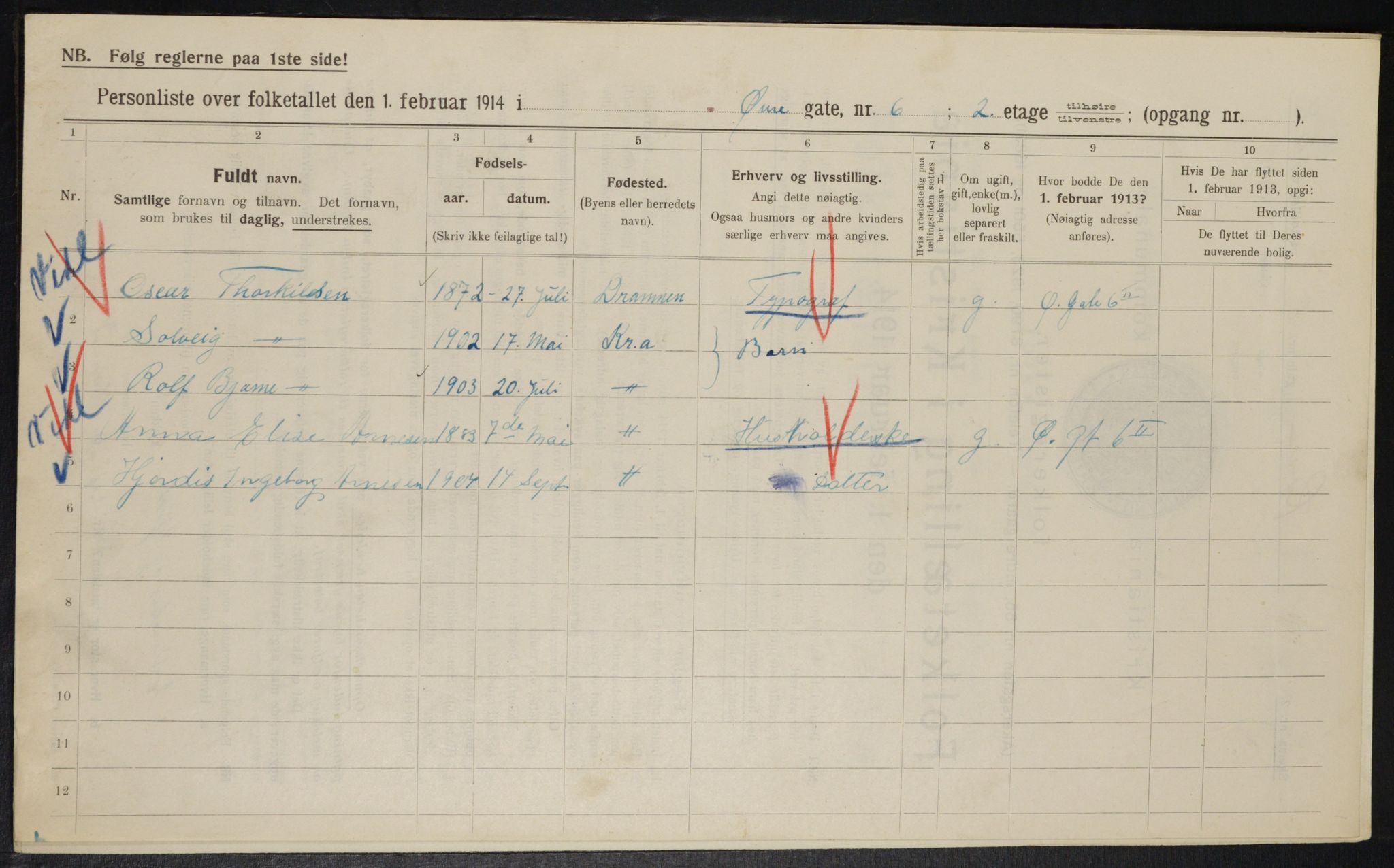 OBA, Municipal Census 1914 for Kristiania, 1914, p. 130883