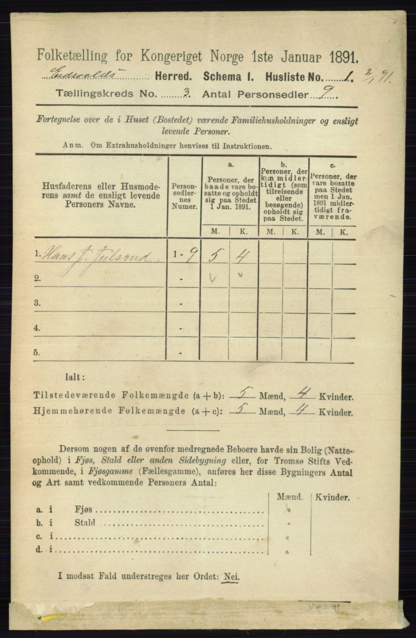 RA, 1891 census for 0237 Eidsvoll, 1891, p. 1520