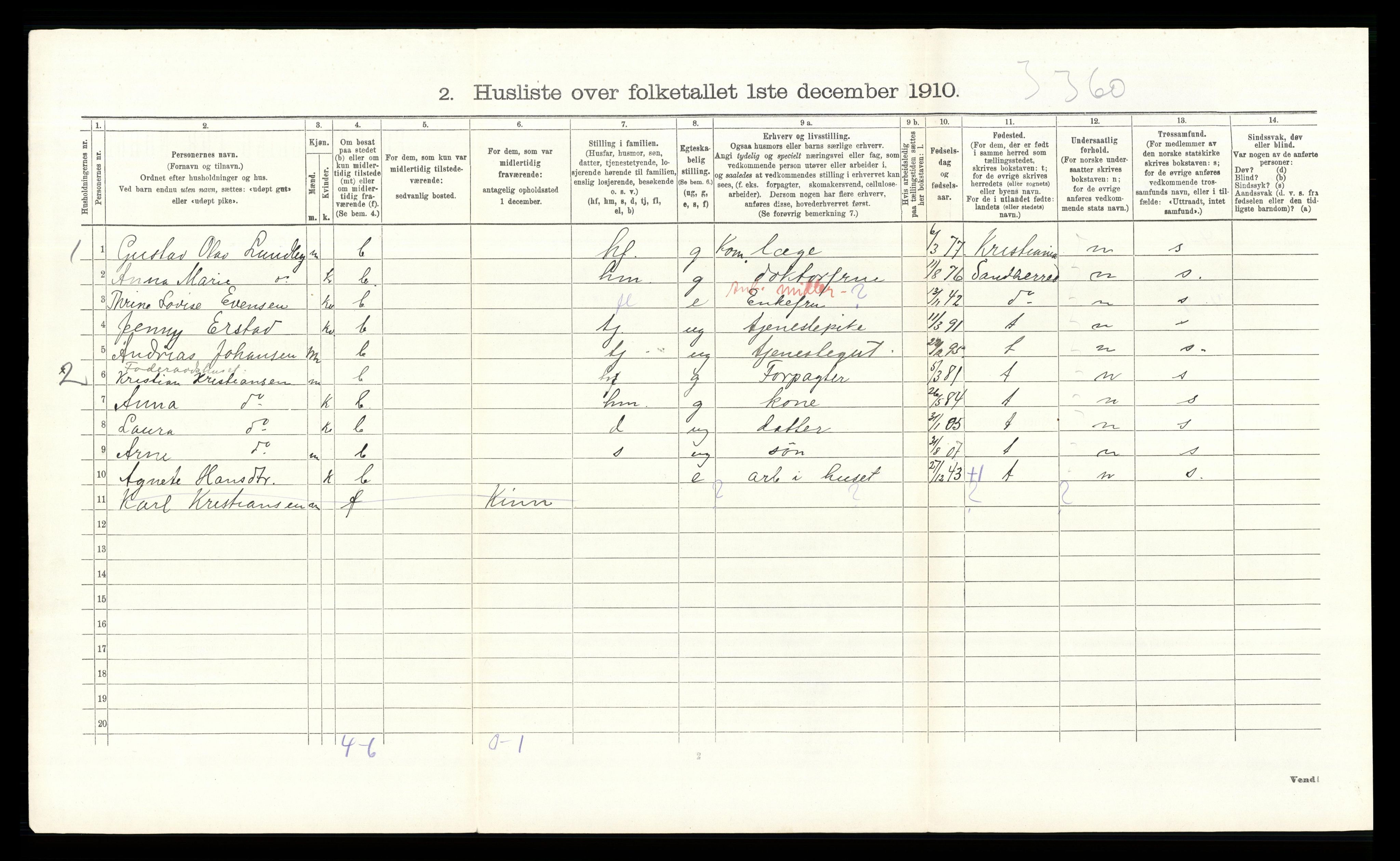 RA, 1910 census for Nordre Land, 1910, p. 1354